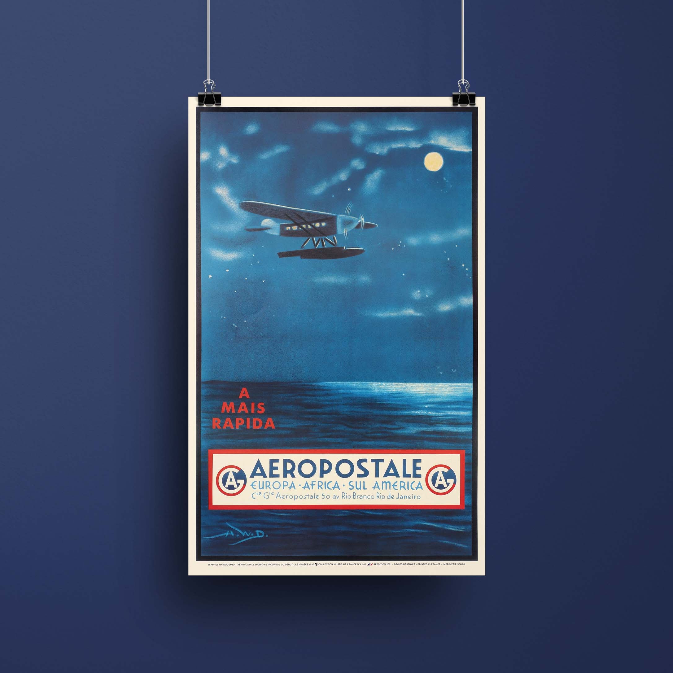 Affiche d'agence Aéropostale - A mais rapida-oneart.fr