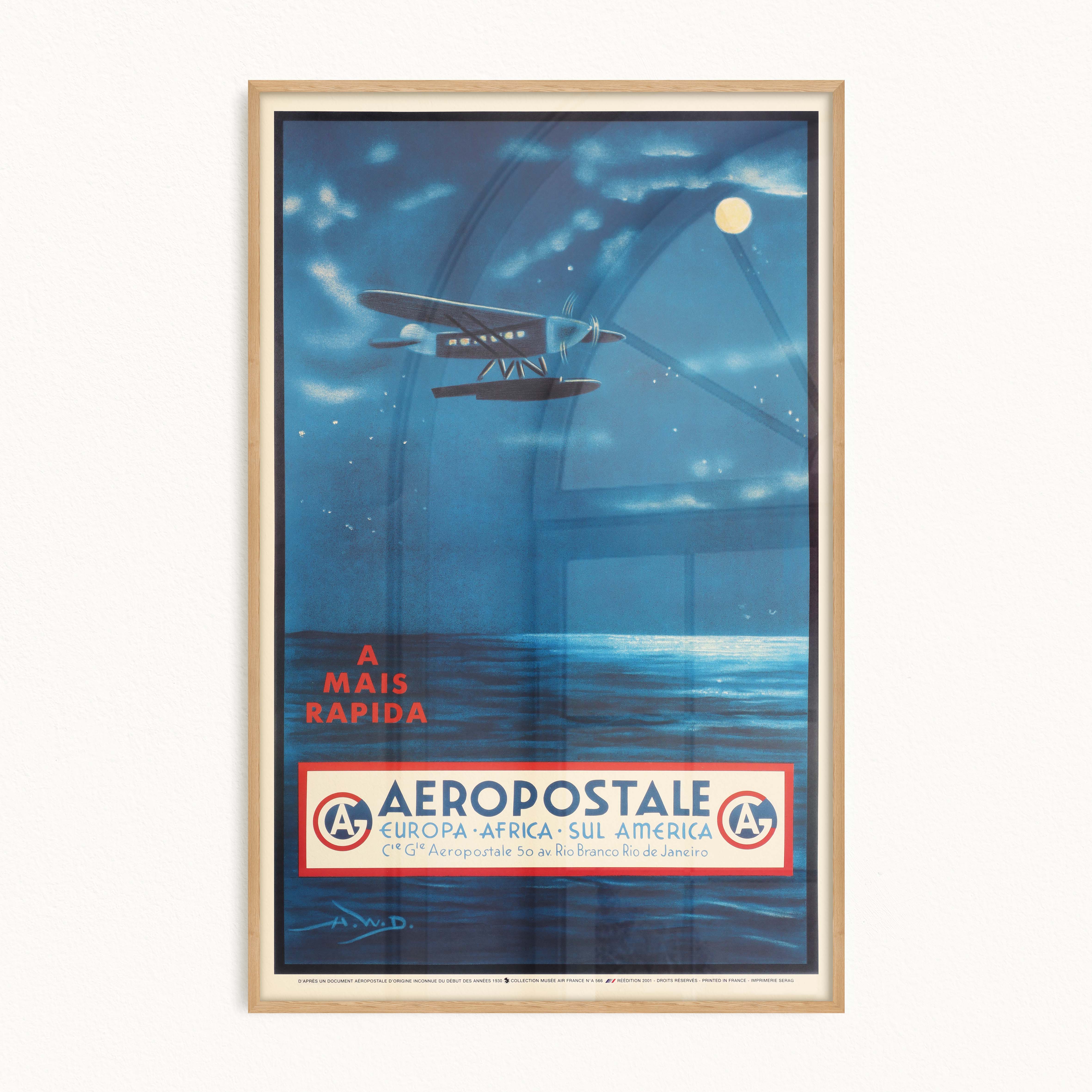 Affiche d'agence Aéropostale - A mais rapida-oneart.fr