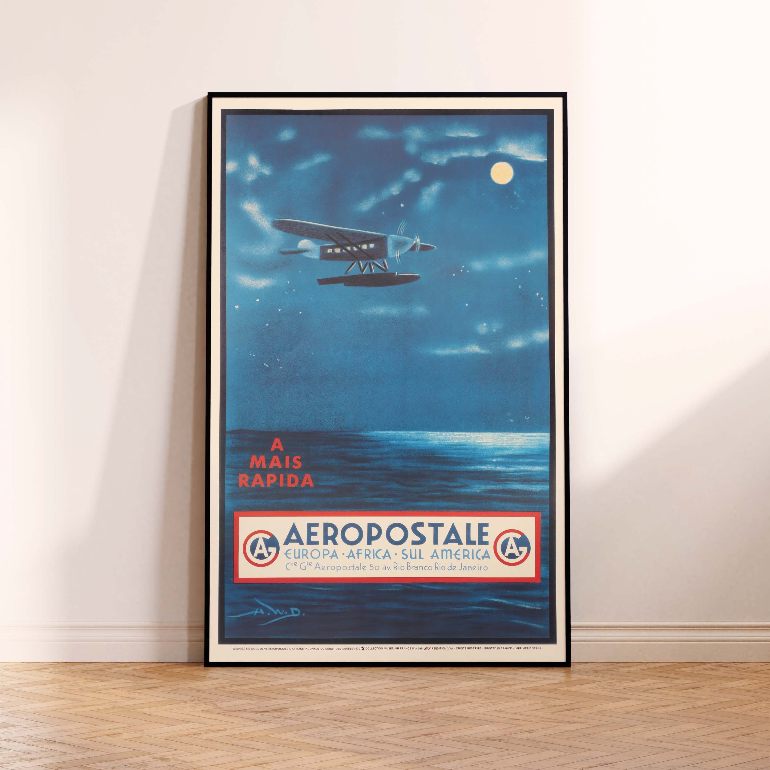 Affiche d'agence Aéropostale - A mais rapida-oneart.fr