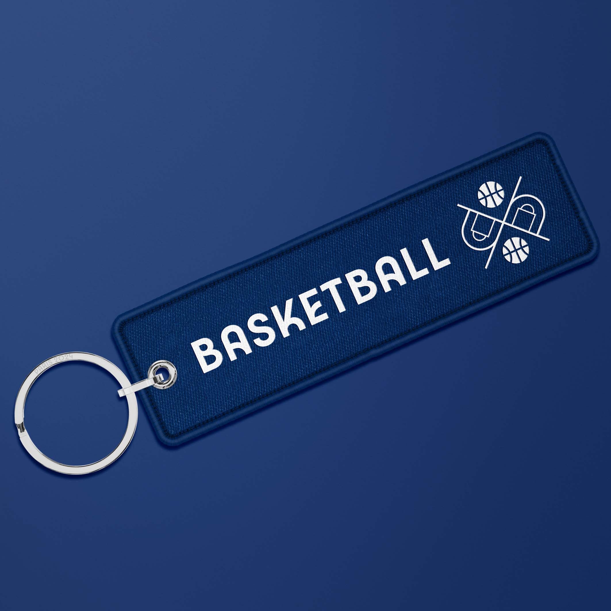 Paris 2024 French blue flame key ring - Basketball