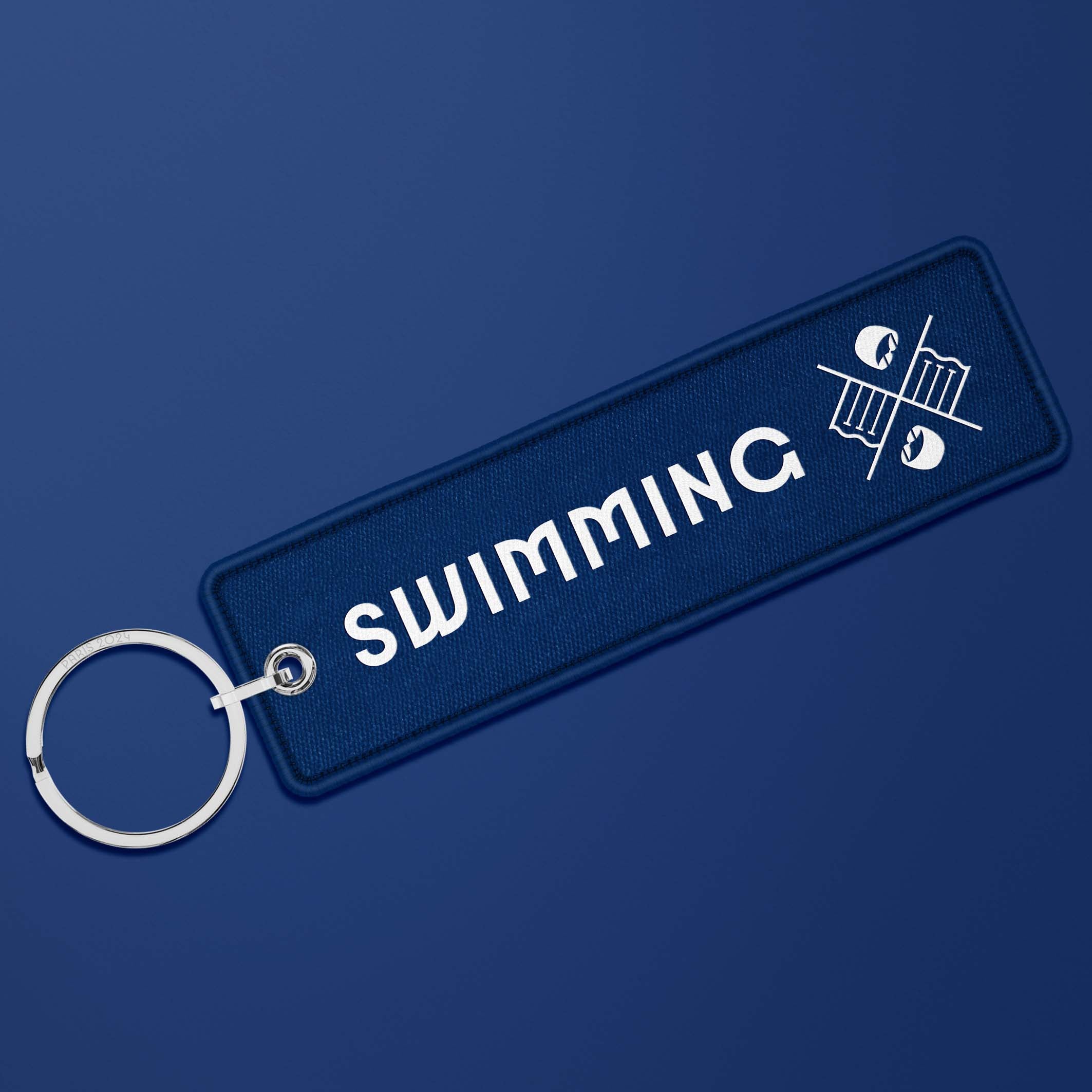 Paris 2024 French blue flame key ring - Swimming