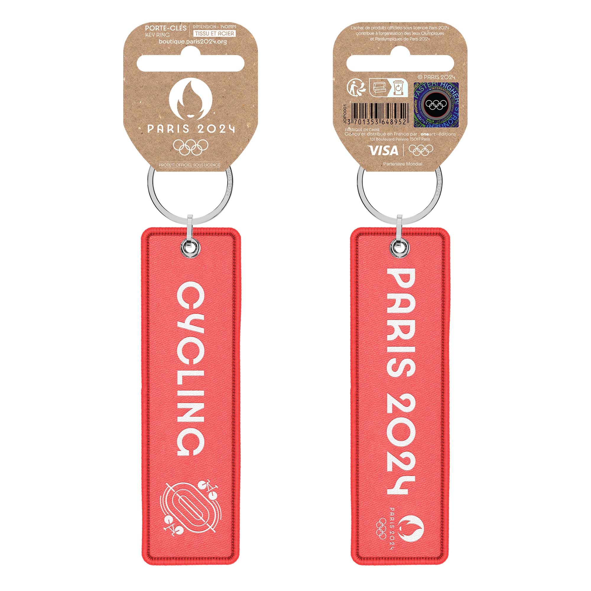 Paris 2024 Rainbow flame keyring - Cycling, peach nectar