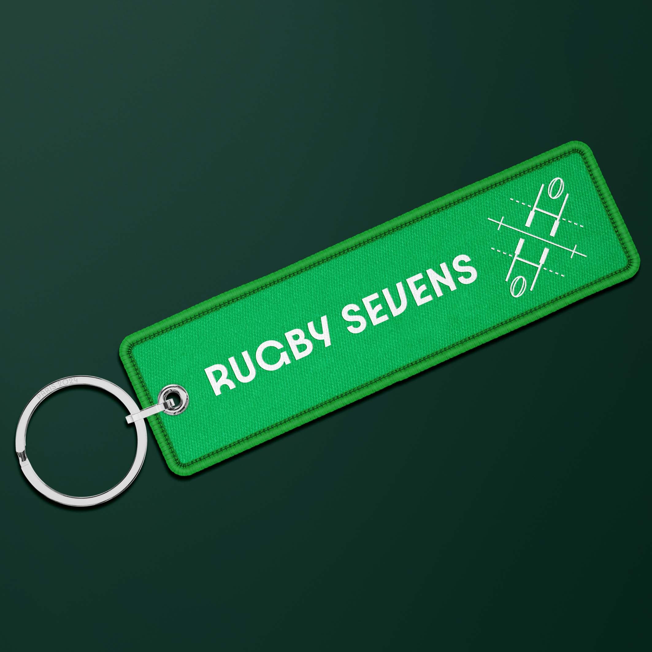 Paris 2024 Rainbow flame keyring - 7th Rugby, spring bud