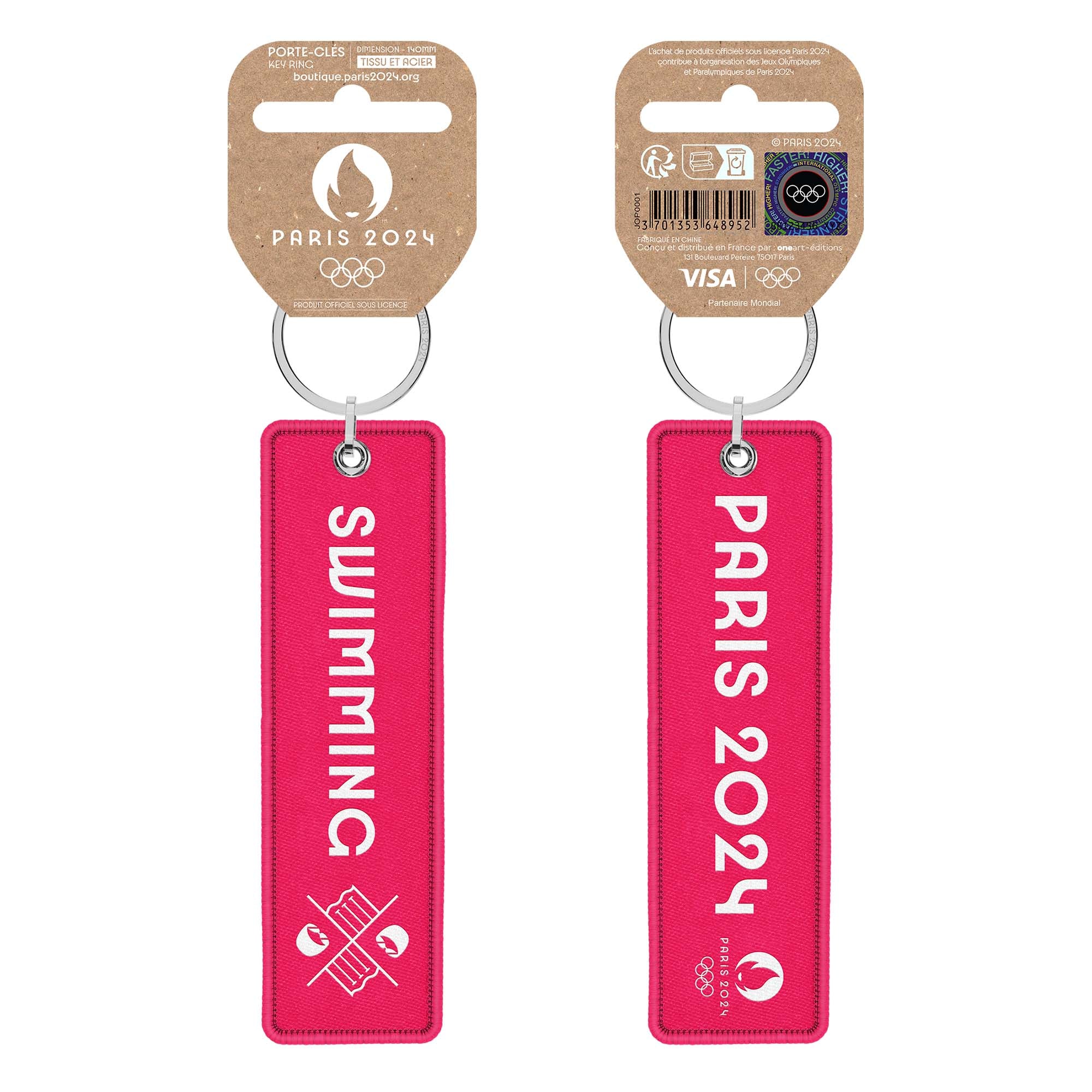 Paris 2024 Rainbow flame key ring - Swimming