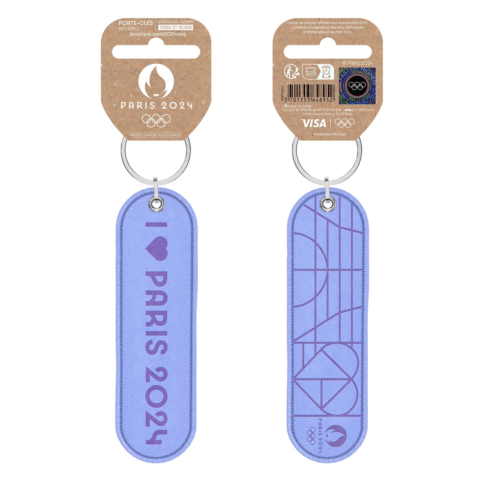 I Love Paris 2024 flame keyring - Halogen blue