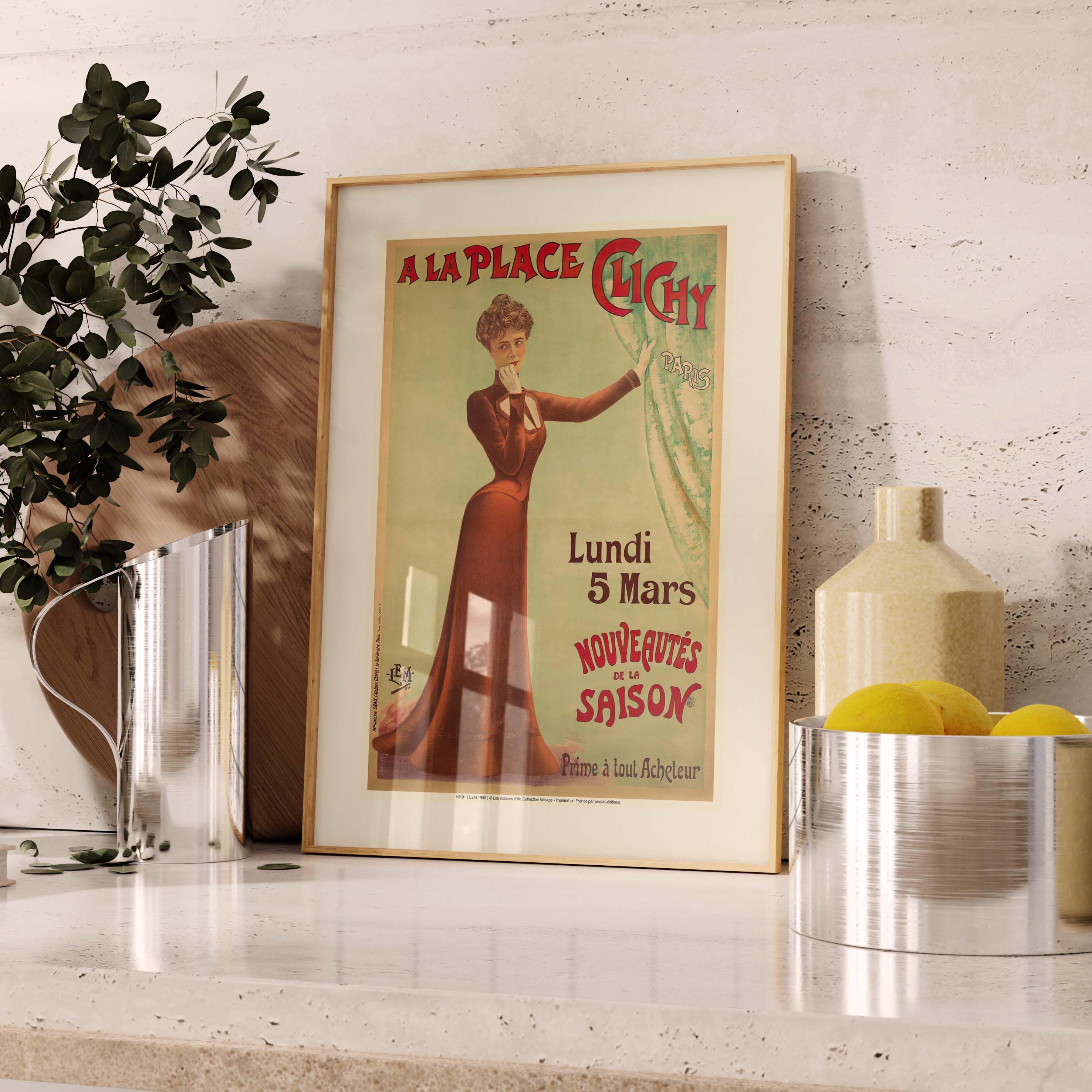 Affiche publicité vintage - A la place Clichy-oneart.fr
