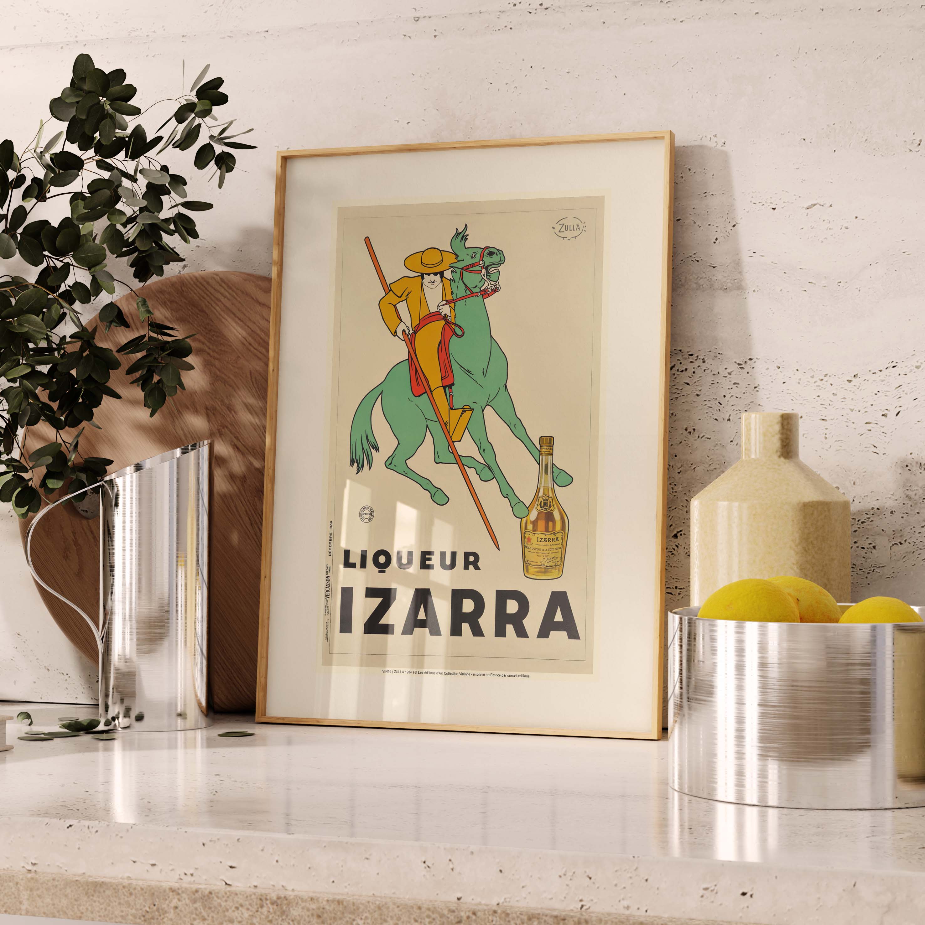 Affiche publicité vintage - Liqueur Izarra-oneart.fr