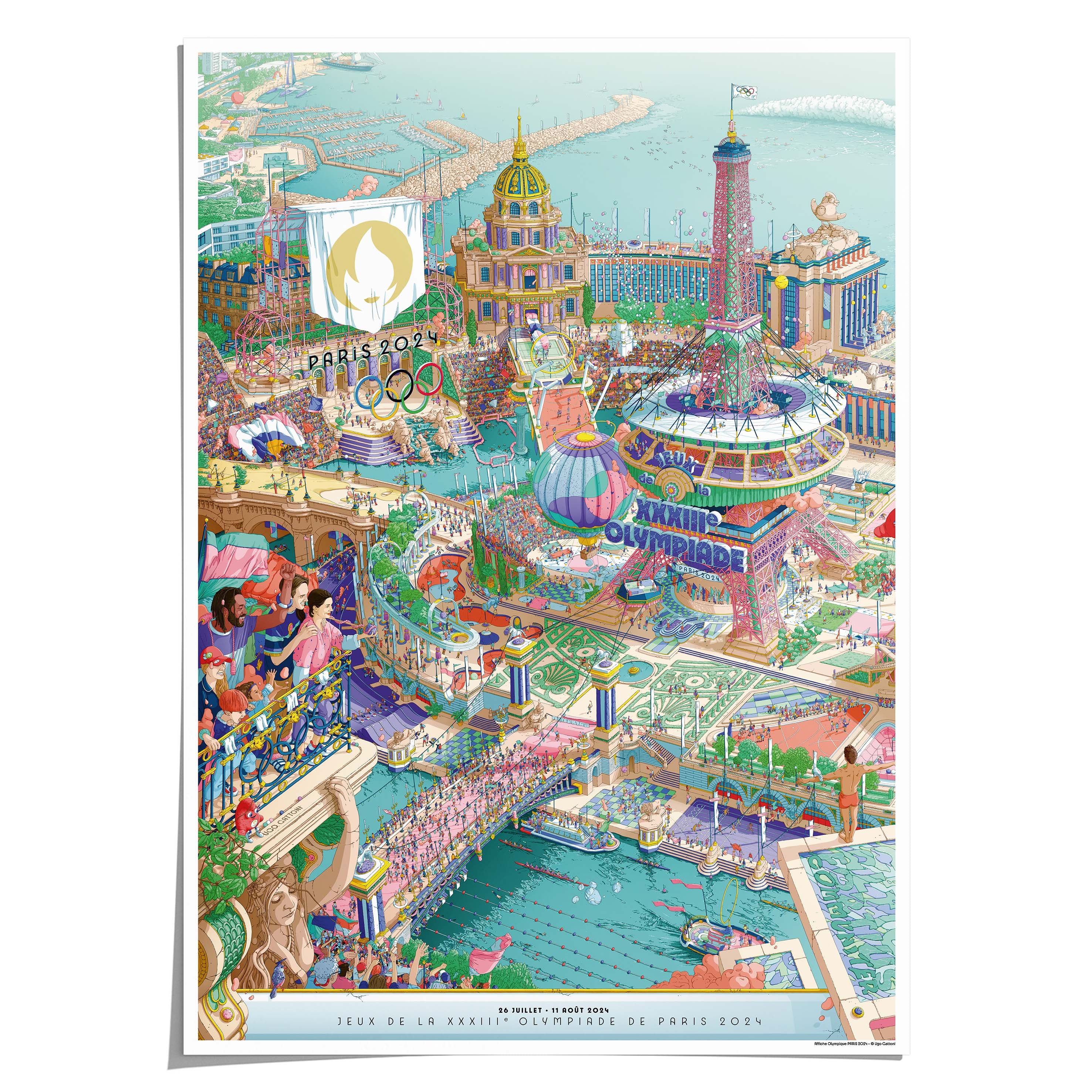 L’affiche officielle des Jeux Olympiques de Paris 2024 - couleur