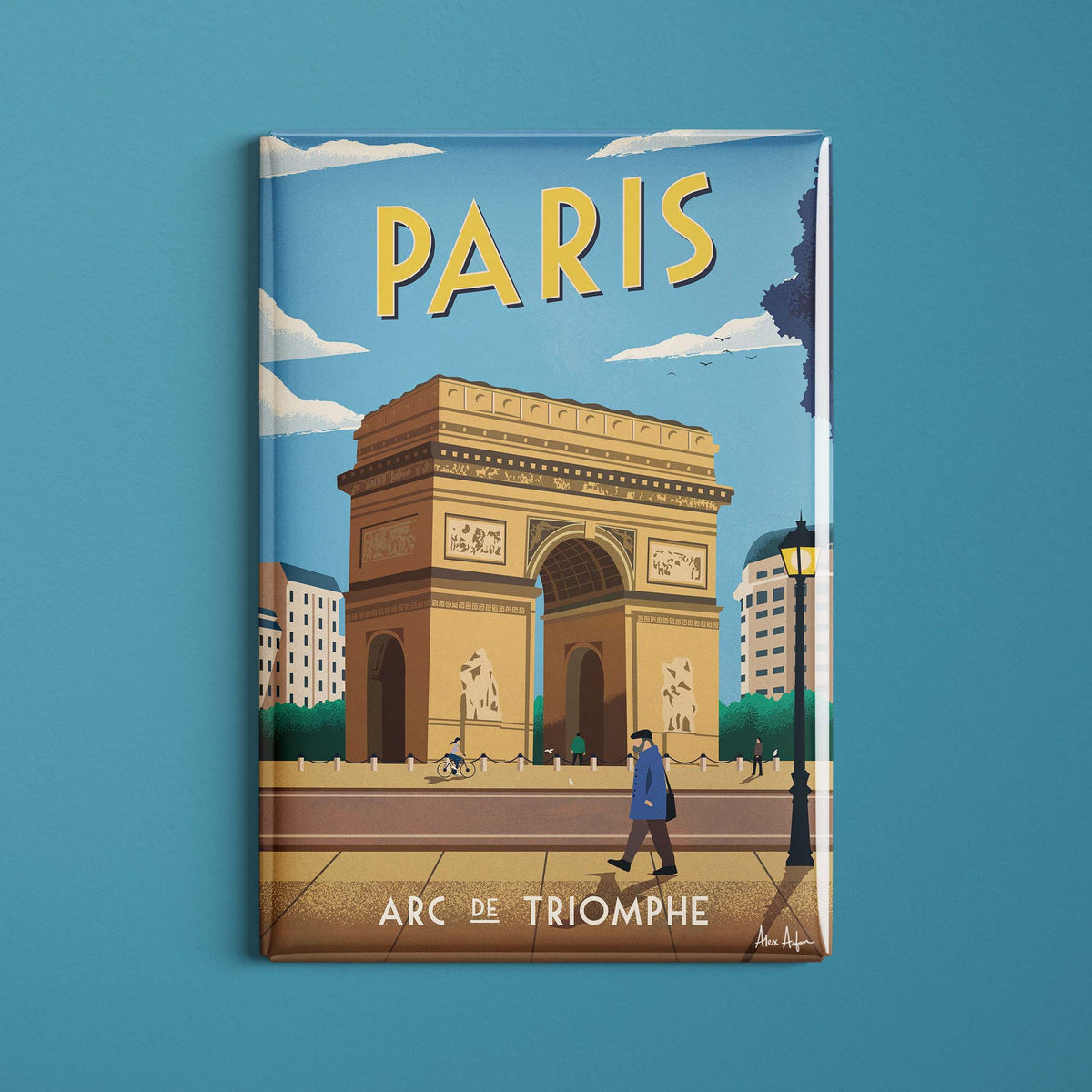 Magnet de voyage France - Paris - Arc de Triomphe par Alex Asfour