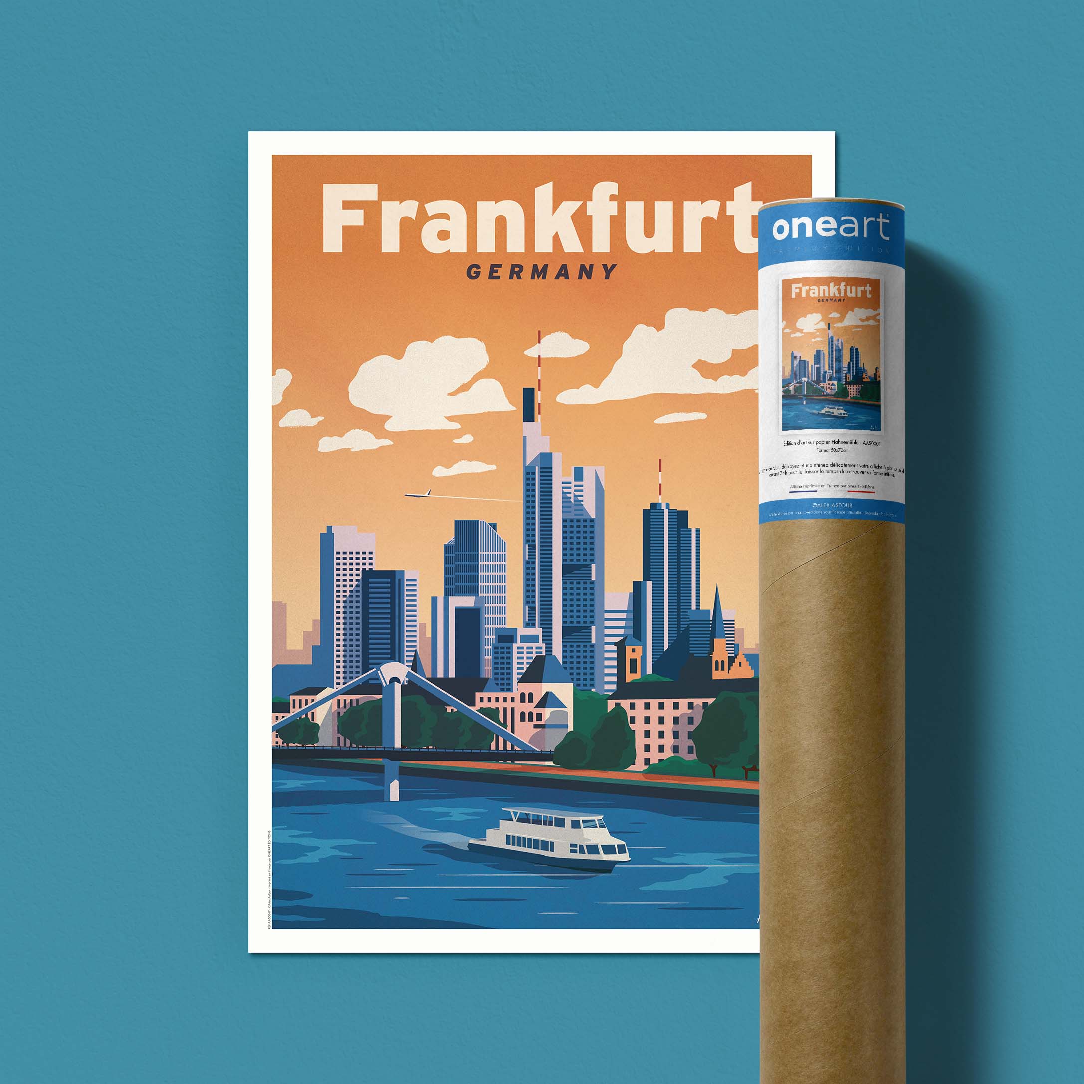 Affiche de voyage Allemagne - Francfort par Alex Asfour