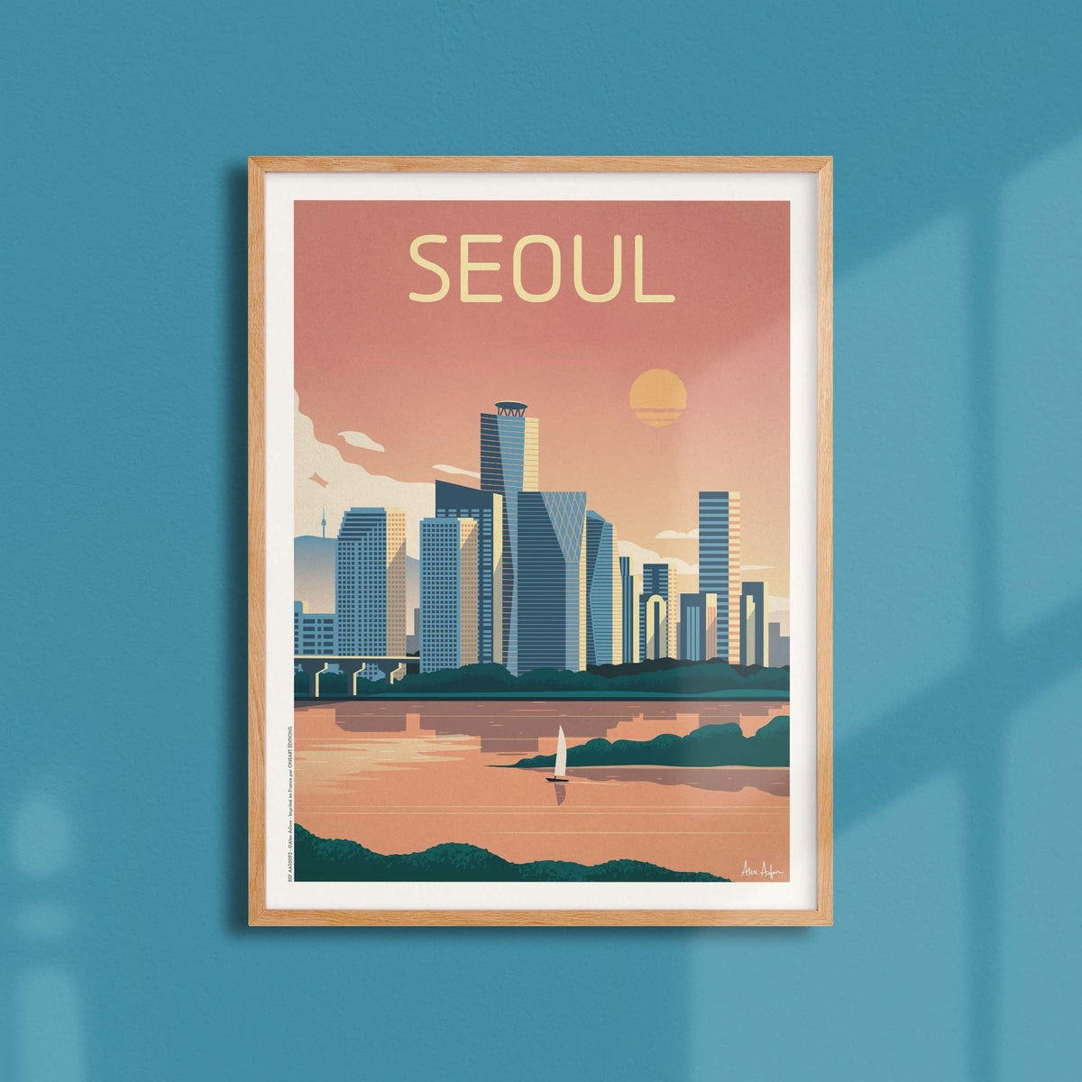 Affiche de voyage Corée du Sud - Séoul par Alex Asfour