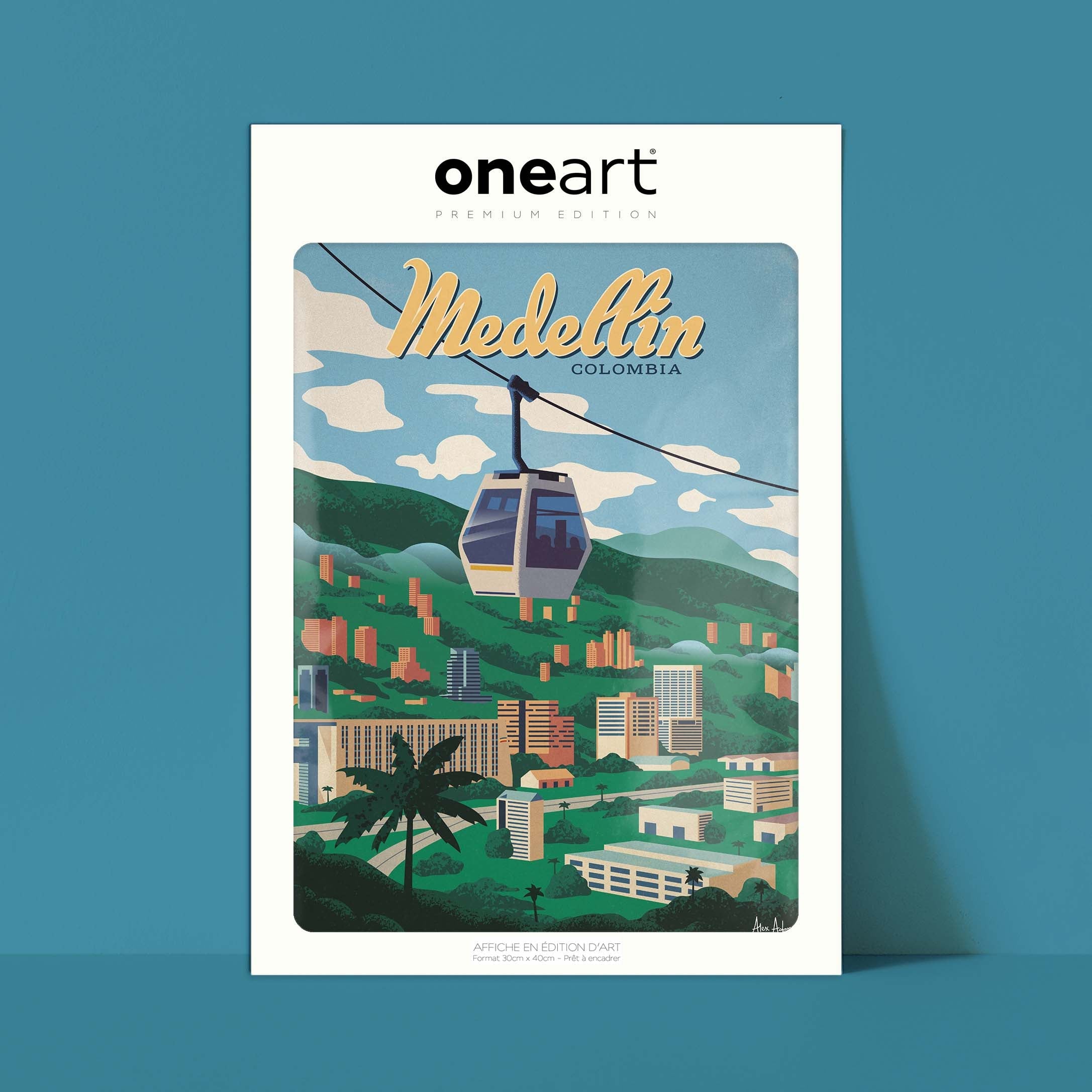 Affiche de voyage Colombie - Medellín par Alex Asfour