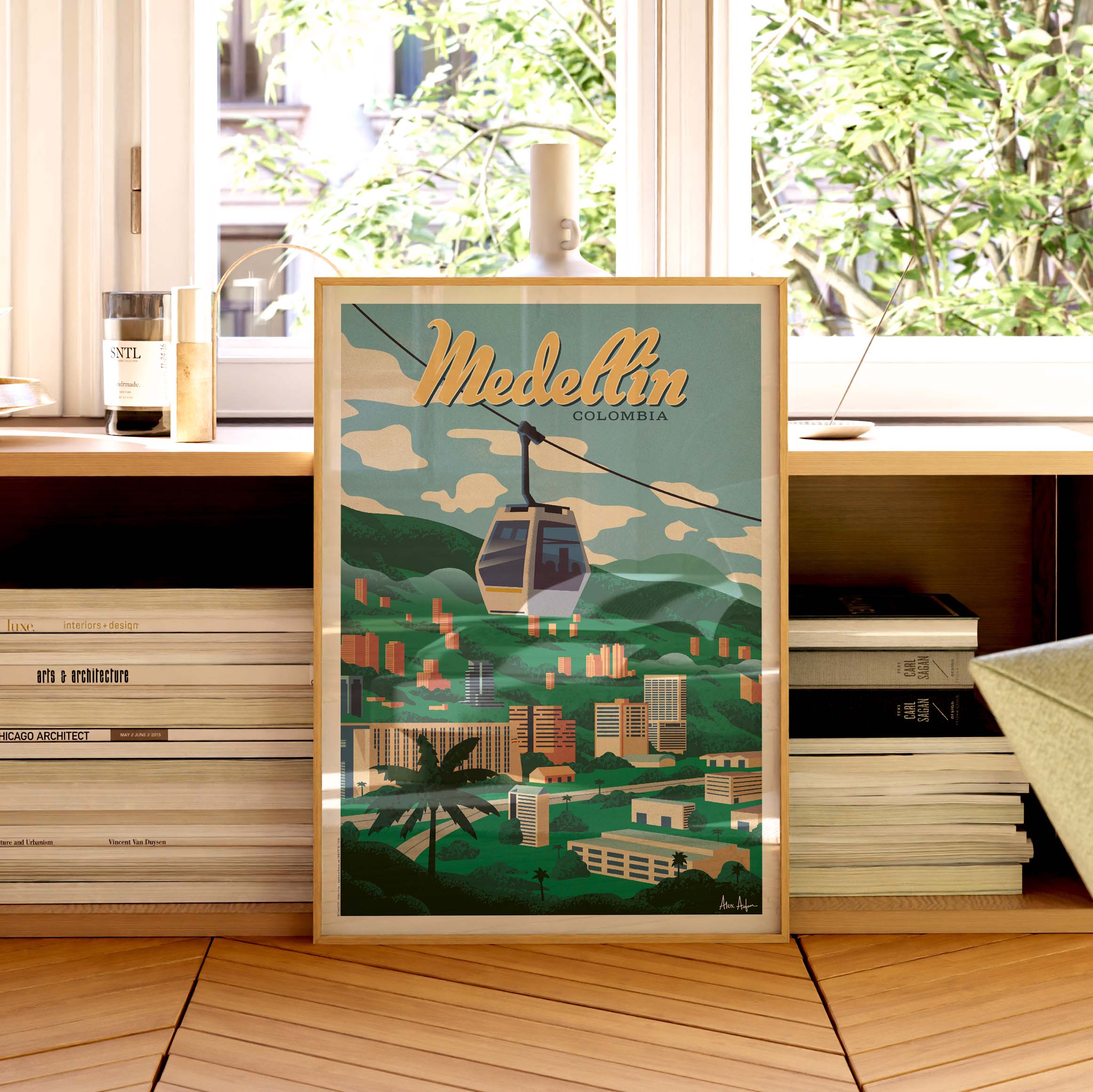 Affiche de voyage Colombie - Medellín par Alex Asfour
