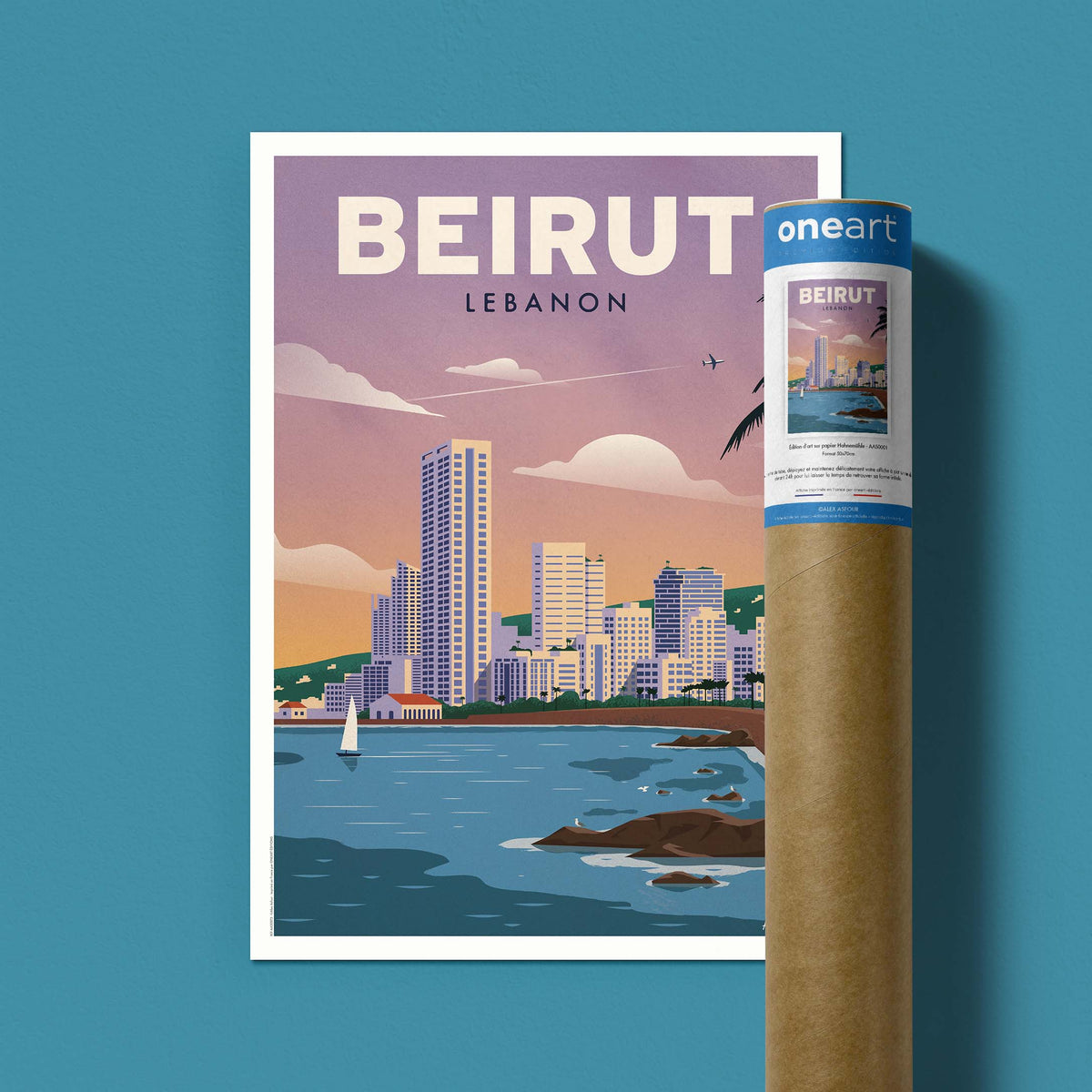 Affiche de voyage Liban - Beyrouth par Alex Asfour