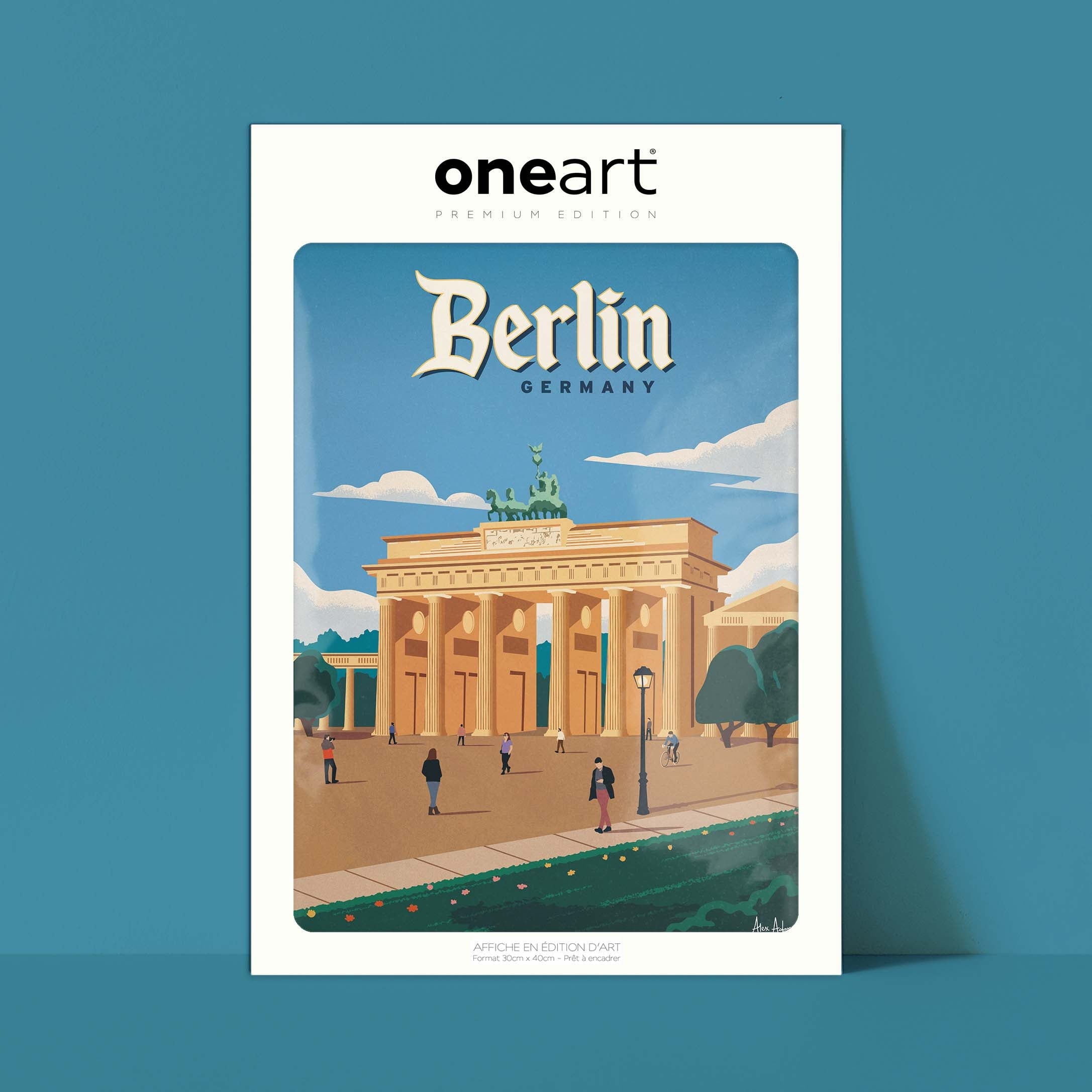 Affiche de voyage Allemagne - Berlin - Porte de Brandebourg par Alex Asfour