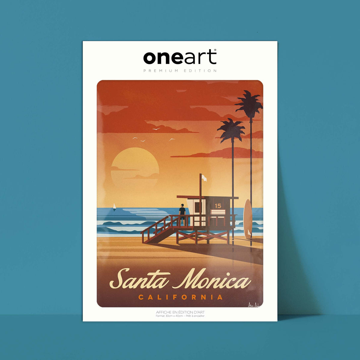 Affiche de voyage États-Unis - Santa Monica par Alex Asfour