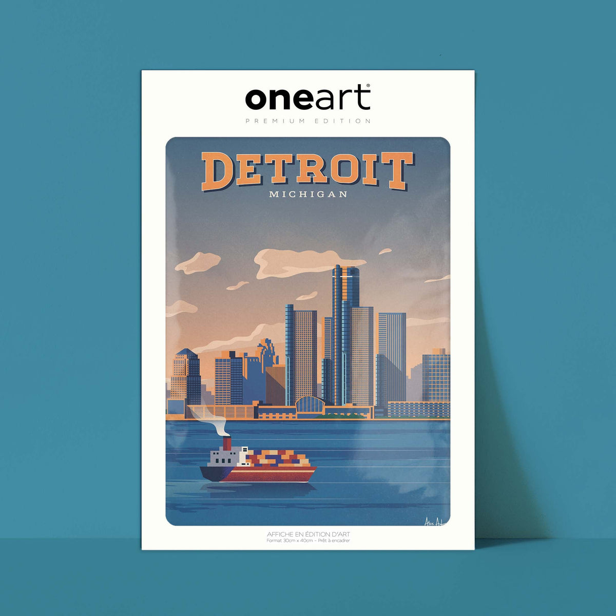 Affiche de voyage États-Unis - Détroit par Alex Asfour