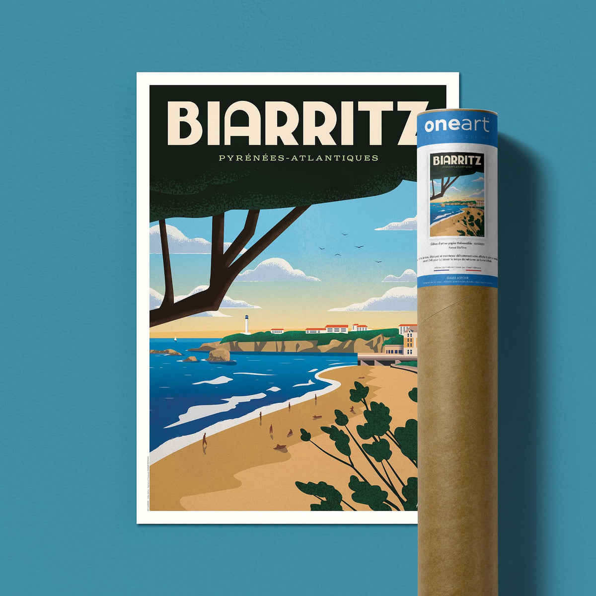 Affiche de voyage France - Biarritz par Alex Asfour