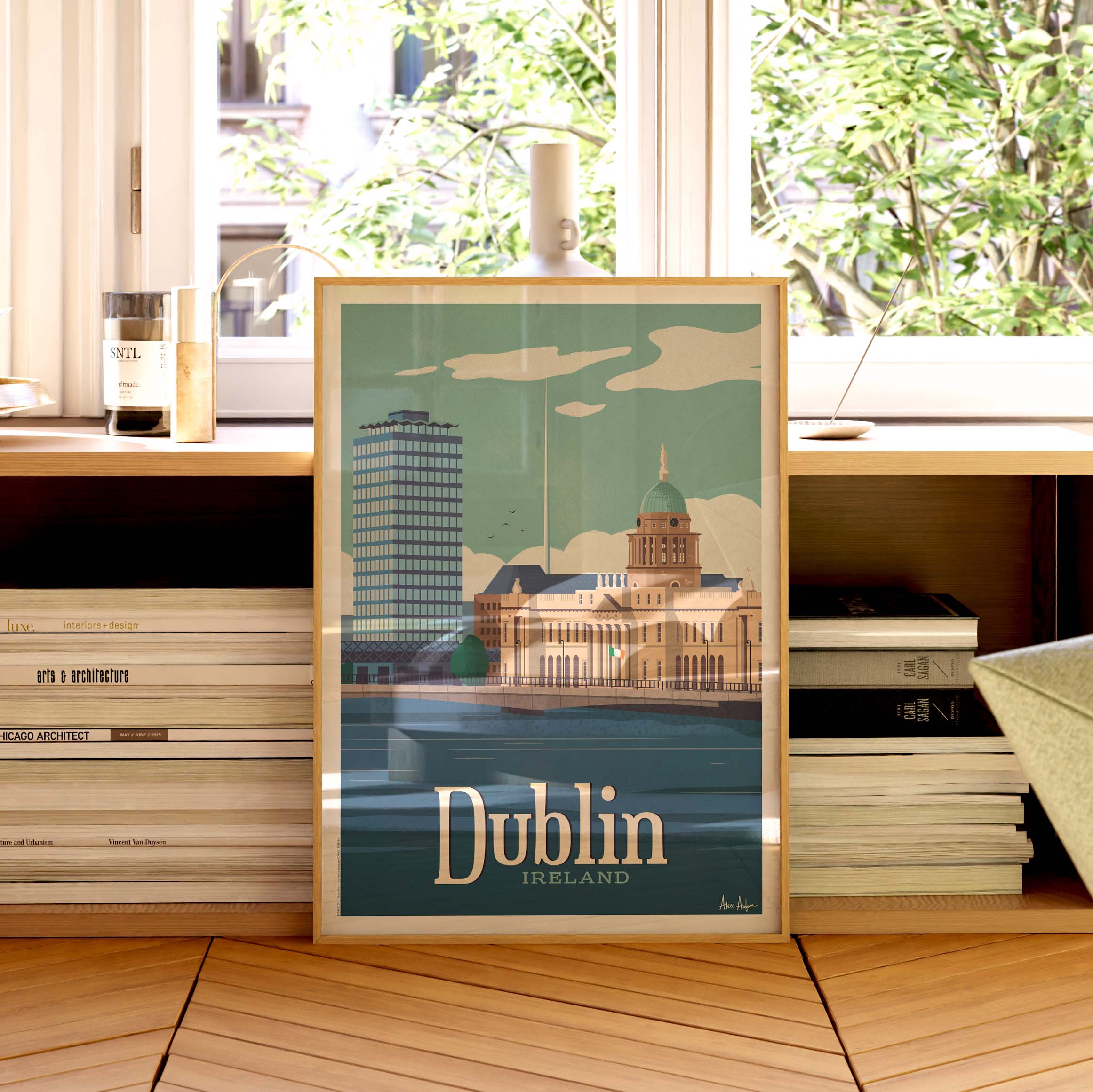 Affiche de voyage Irlande - Dublin par Alex Asfour