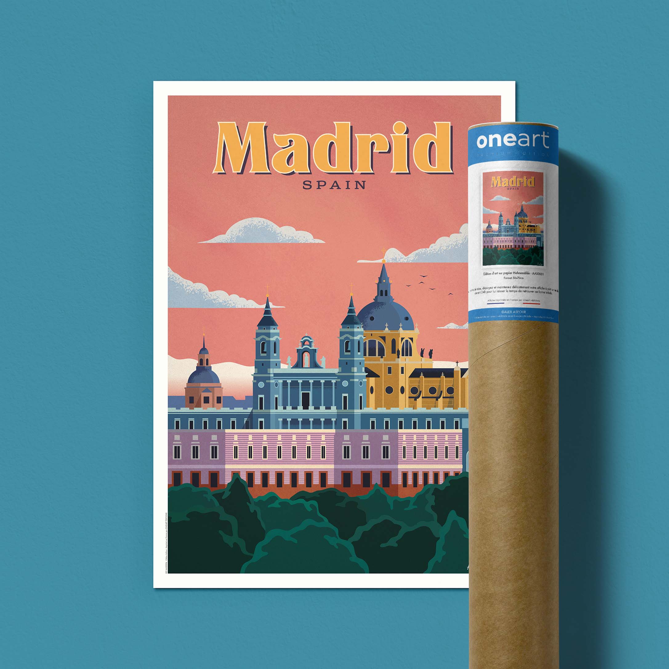 Affiche de voyage Espagne - Madrid par Alex Asfour