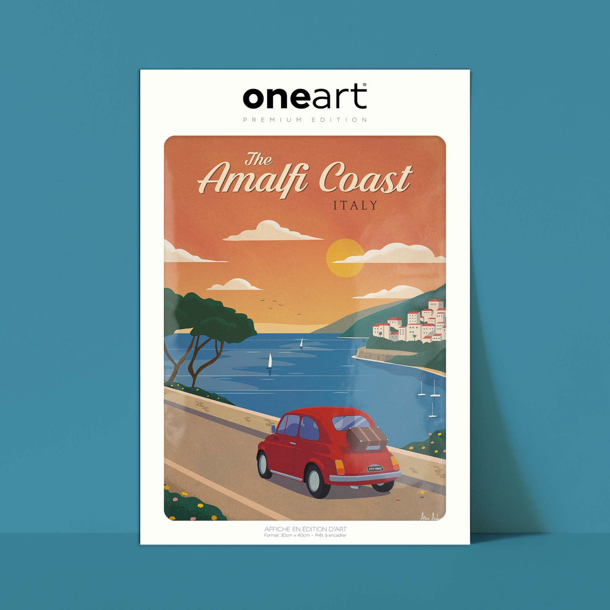 Affiche de voyage Italie - La côte amalfitaine par Alex Asfour