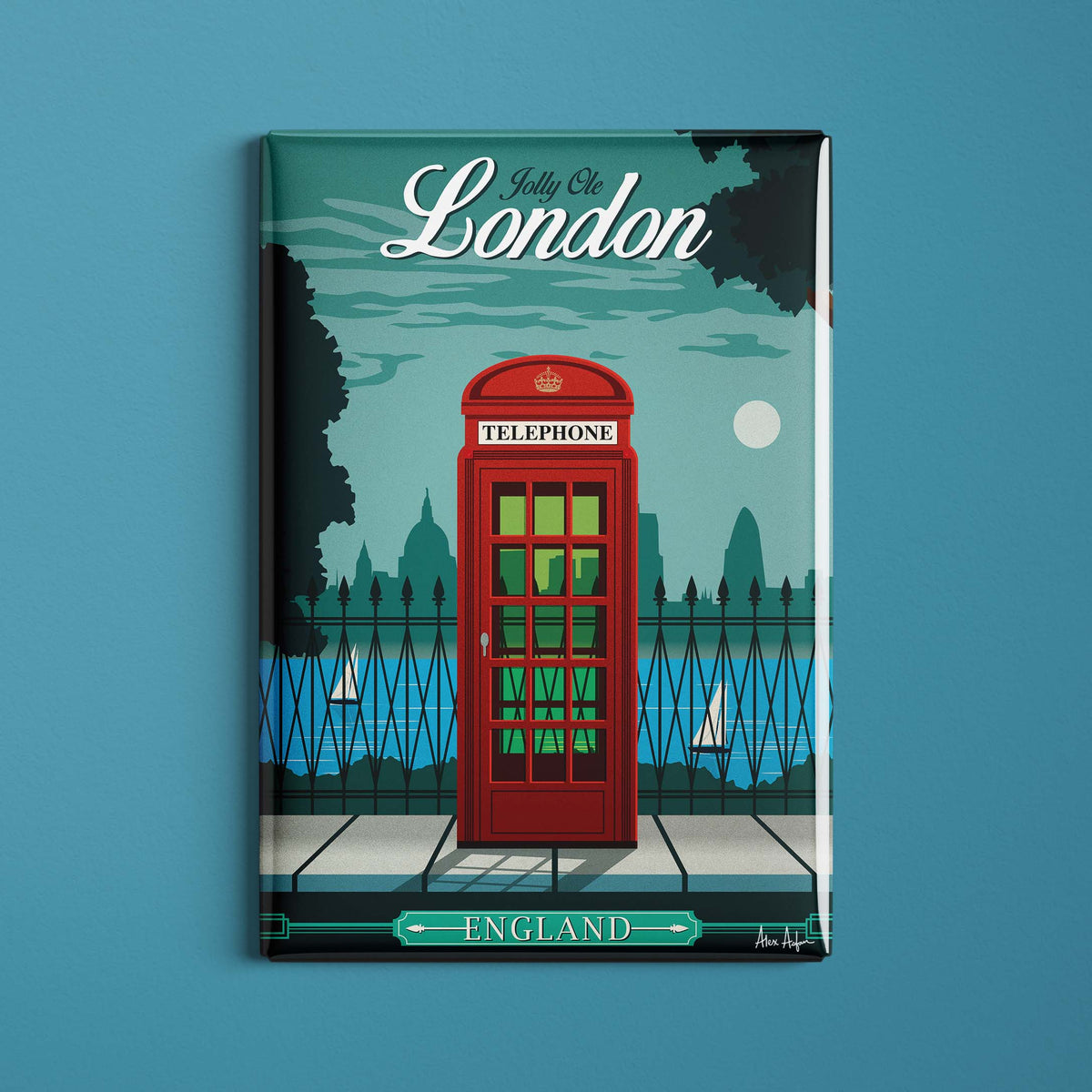 Magnet de voyage Angleterre - Londres - Cabine téléphonique par Alex Asfour