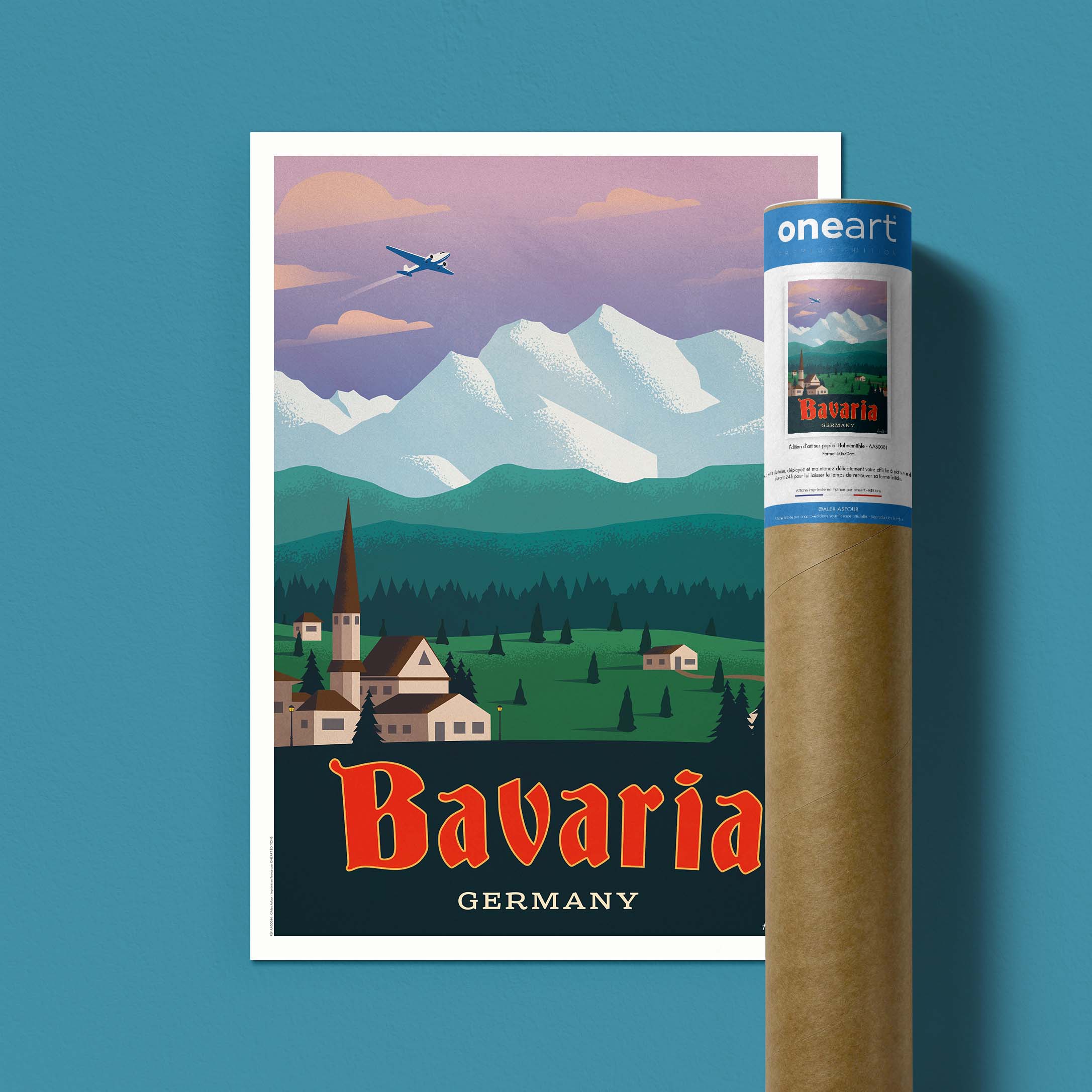 Affiche de voyage Allemagne - Bavière par Alex Asfour