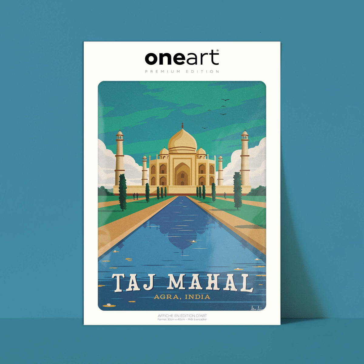 Affiche de voyage Inde - Taj Mahal par Alex Asfour