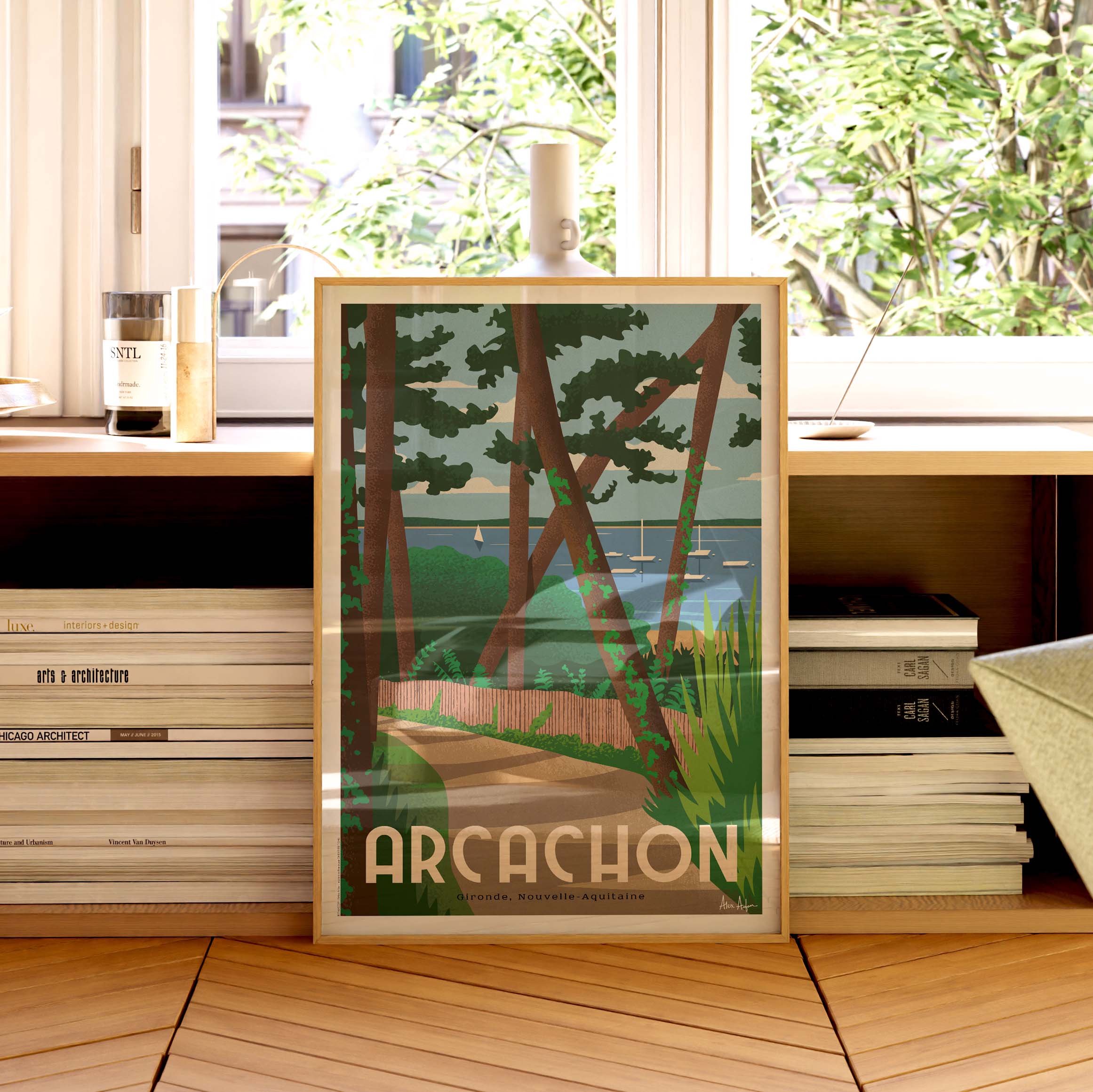 Affiche de voyage France - Arcachon par Alex Asfour