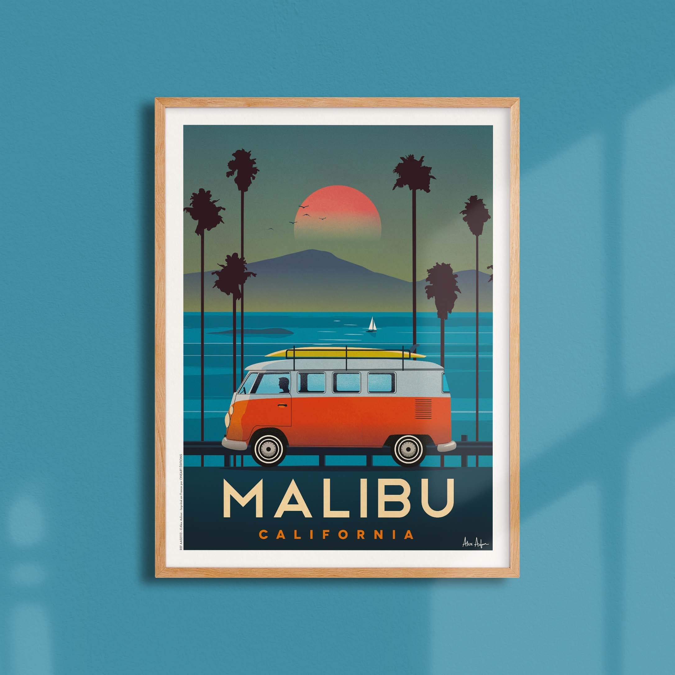 Affiche de voyage États-Unis - Malibu par Alex Asfour