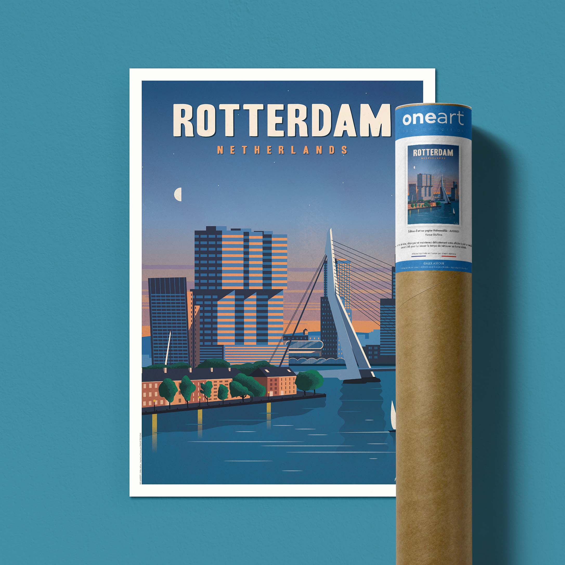 Affiche de voyage Pays-Bas - Rotterdam par Alex Asfour