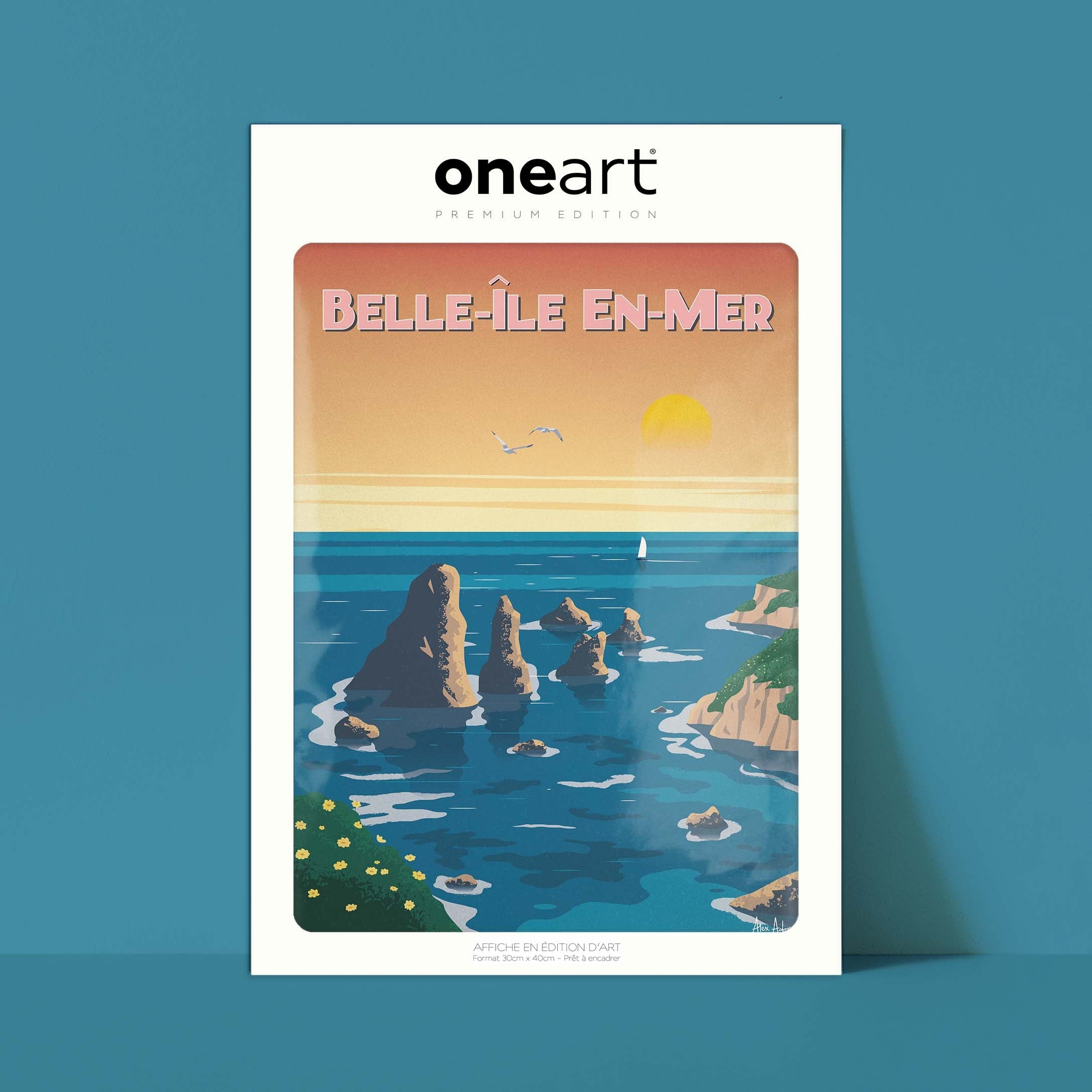 Affiche de voyage France - Belle-Île-en-Mer par Alex Asfour