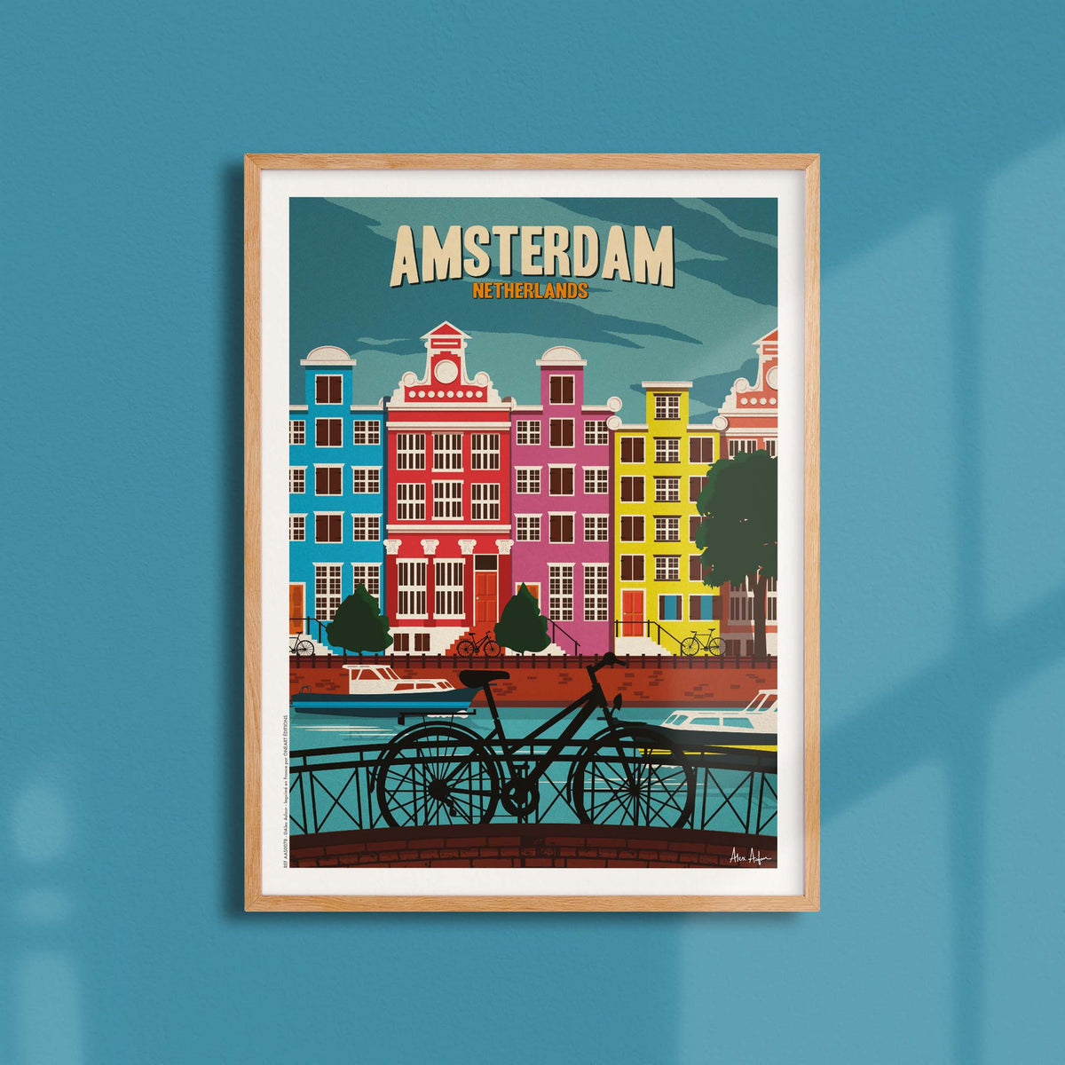 Affiche de voyage Pays-Bas - Amsterdam par Alex Asfour