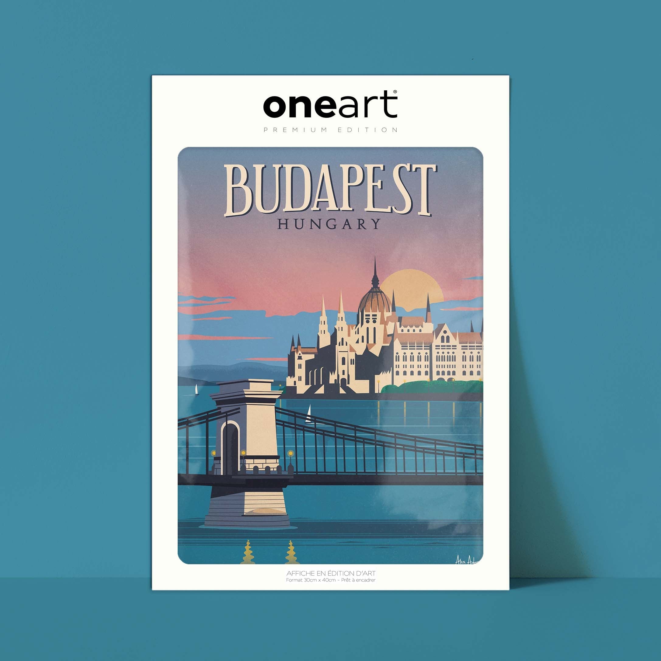 Affiche de voyage Hongrie - Budapest par Alex Asfour