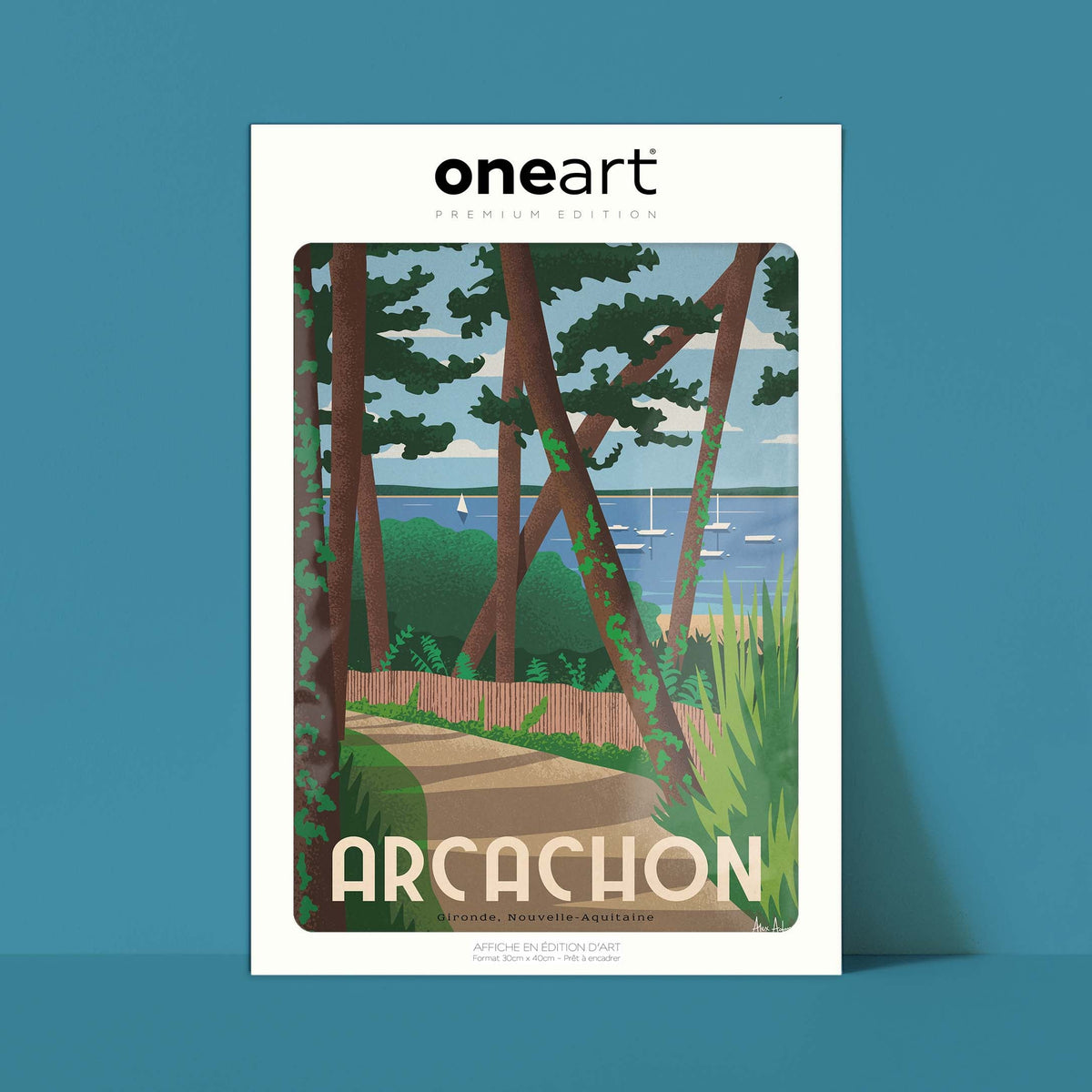 Affiche de voyage France - Arcachon par Alex Asfour