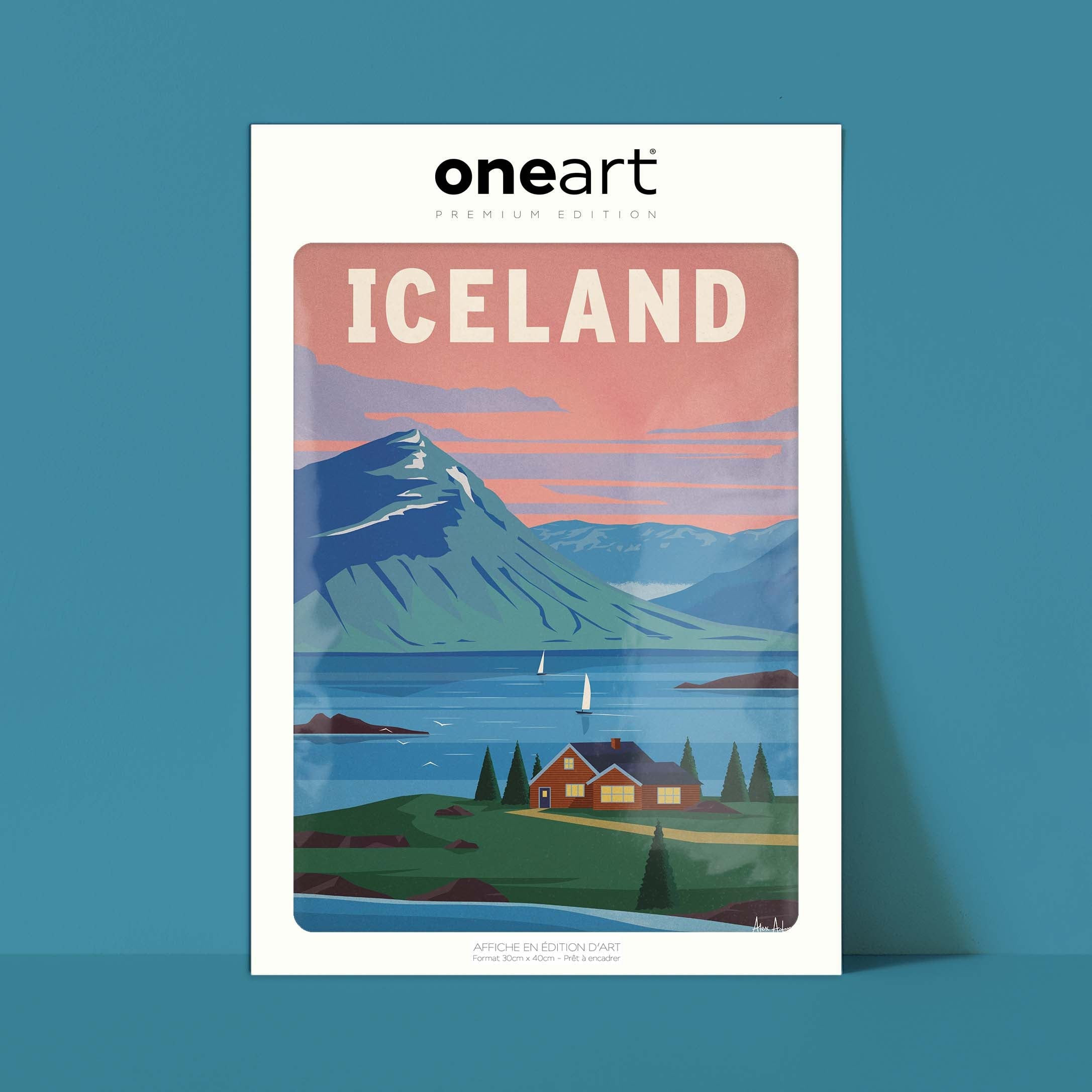Affiche de voyage Islande - Fjords par Alex Asfour