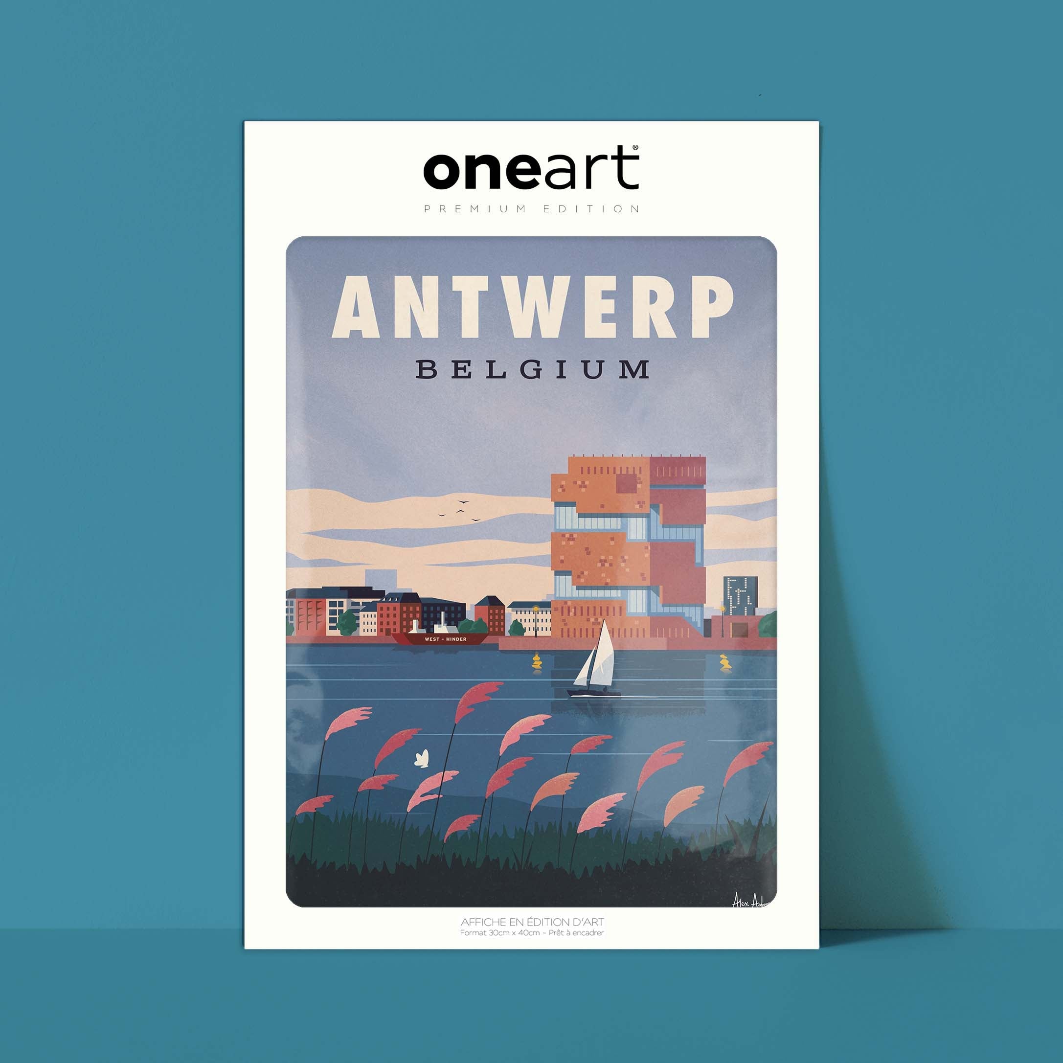 Affiche de voyage Belgique - Anvers par Alex Asfour