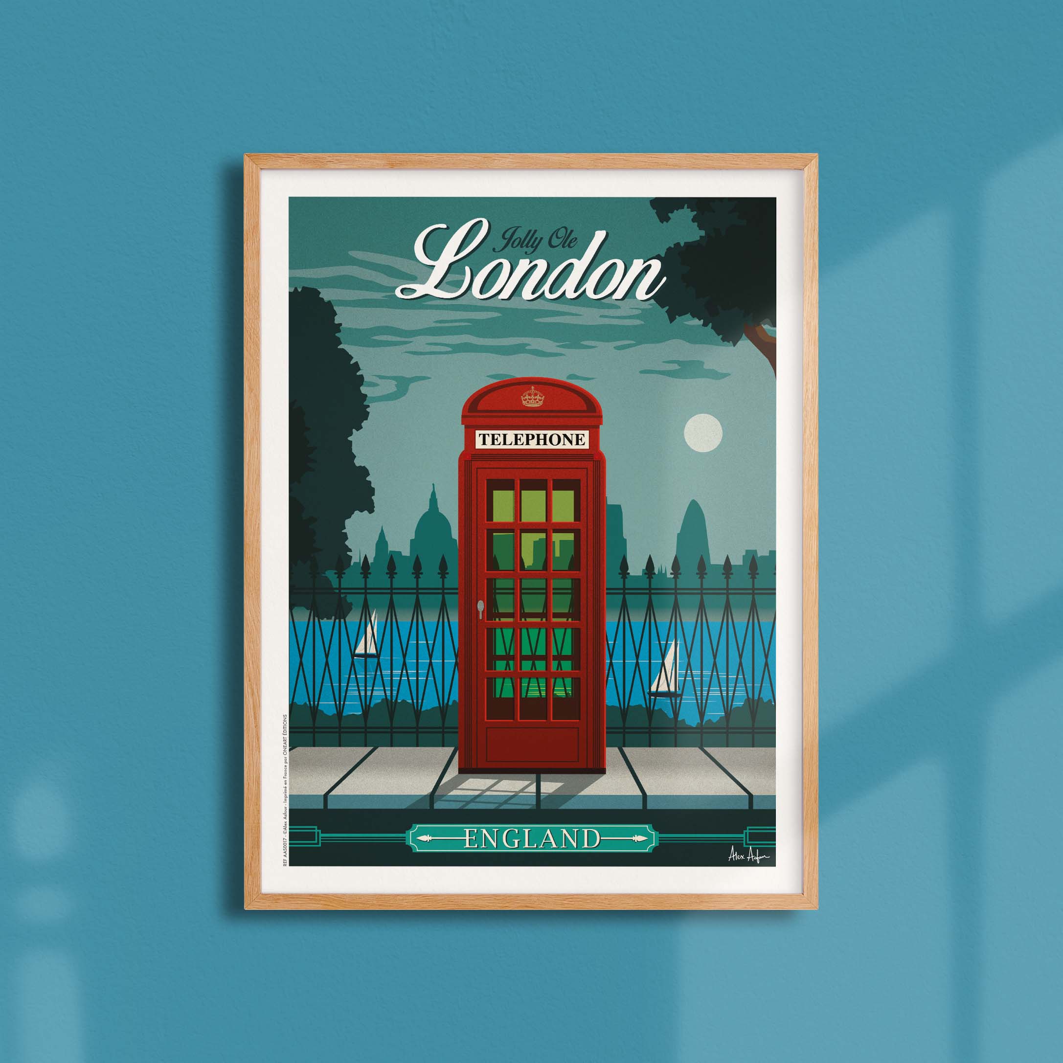 Affiche de voyage Angleterre - Londres - Cabine téléphonique par Alex Asfour