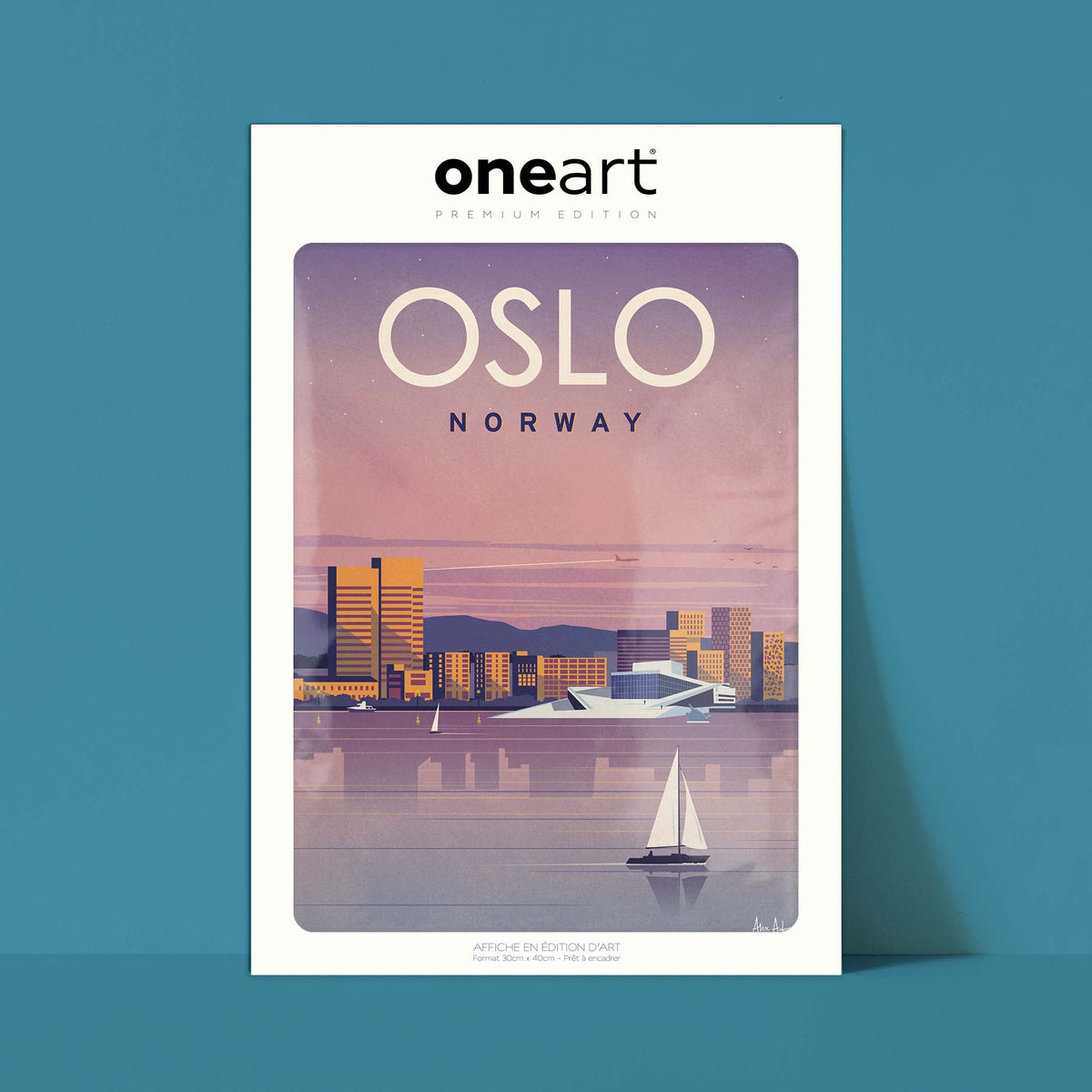 Affiche de voyage Norvège - Oslo par Alex Asfour