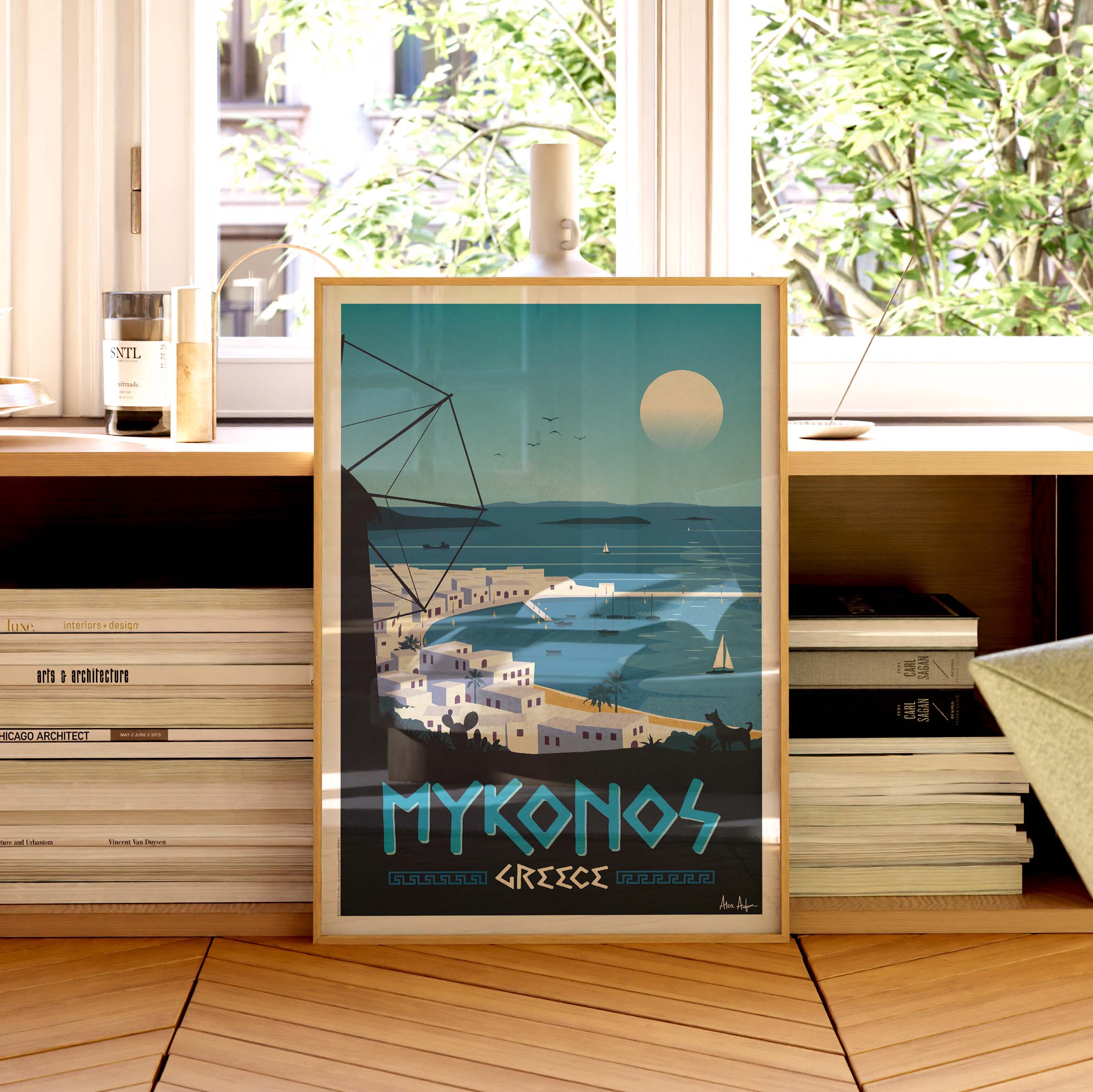Affiche de voyage Grèce - Mykonos par Alex Asfour