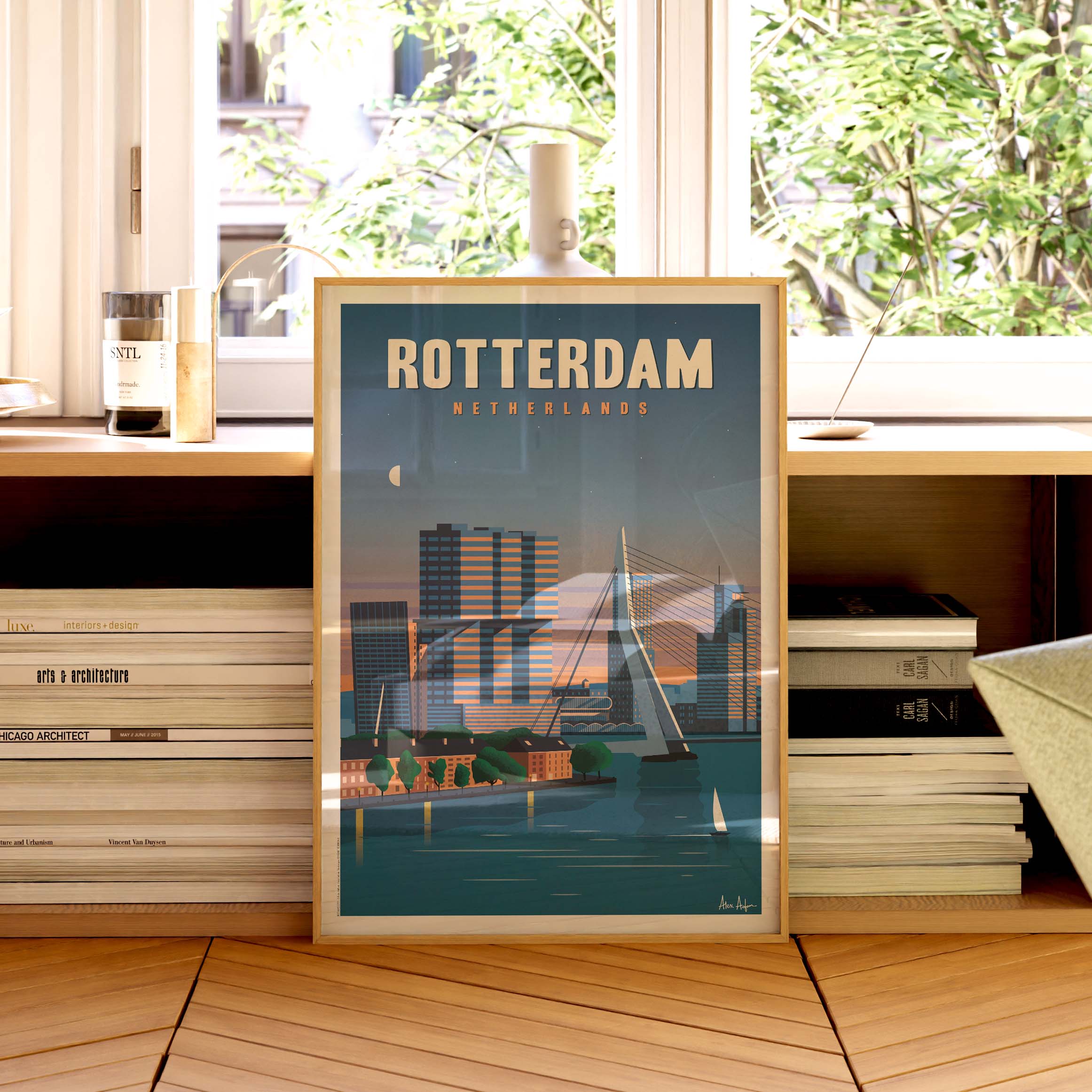 Affiche de voyage Pays-Bas - Rotterdam par Alex Asfour