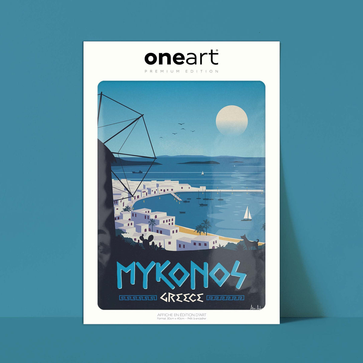 Affiche de voyage Grèce - Mykonos par Alex Asfour