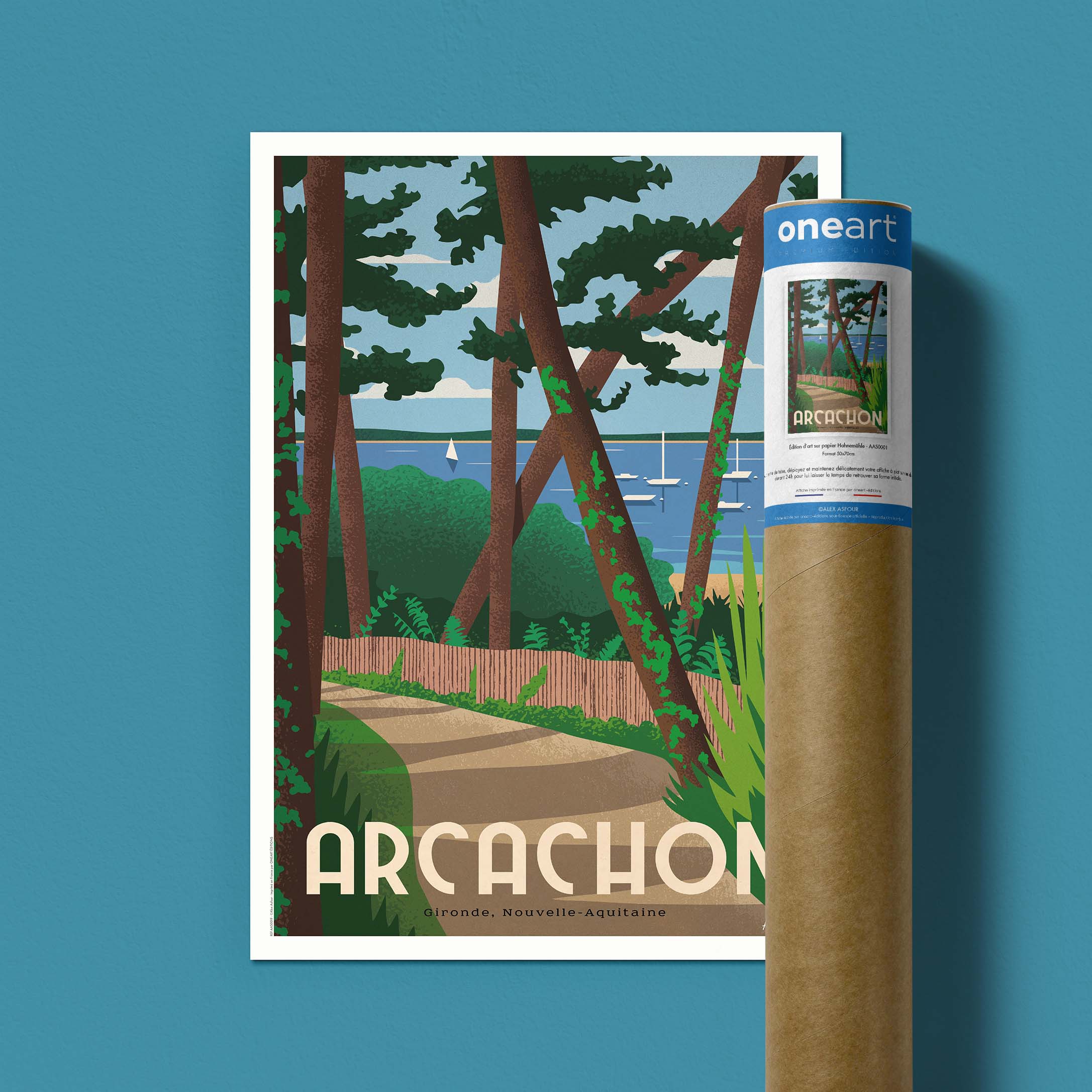 Affiche de voyage France - Arcachon par Alex Asfour