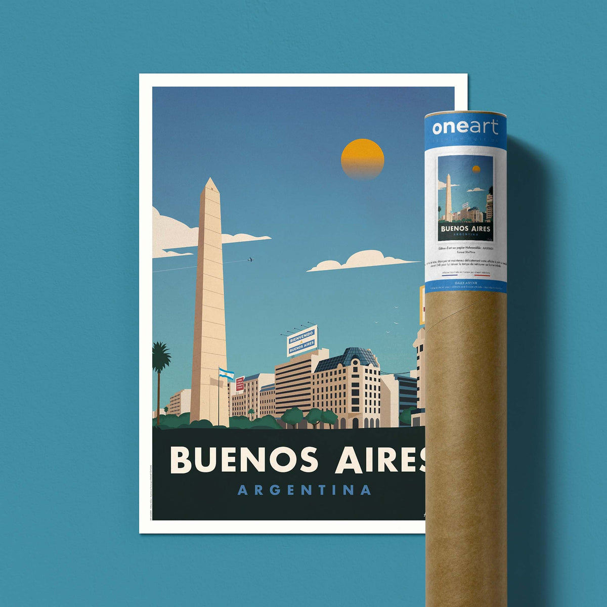 Affiche de voyage Argentine - Buenos Aires par Alex Asfour