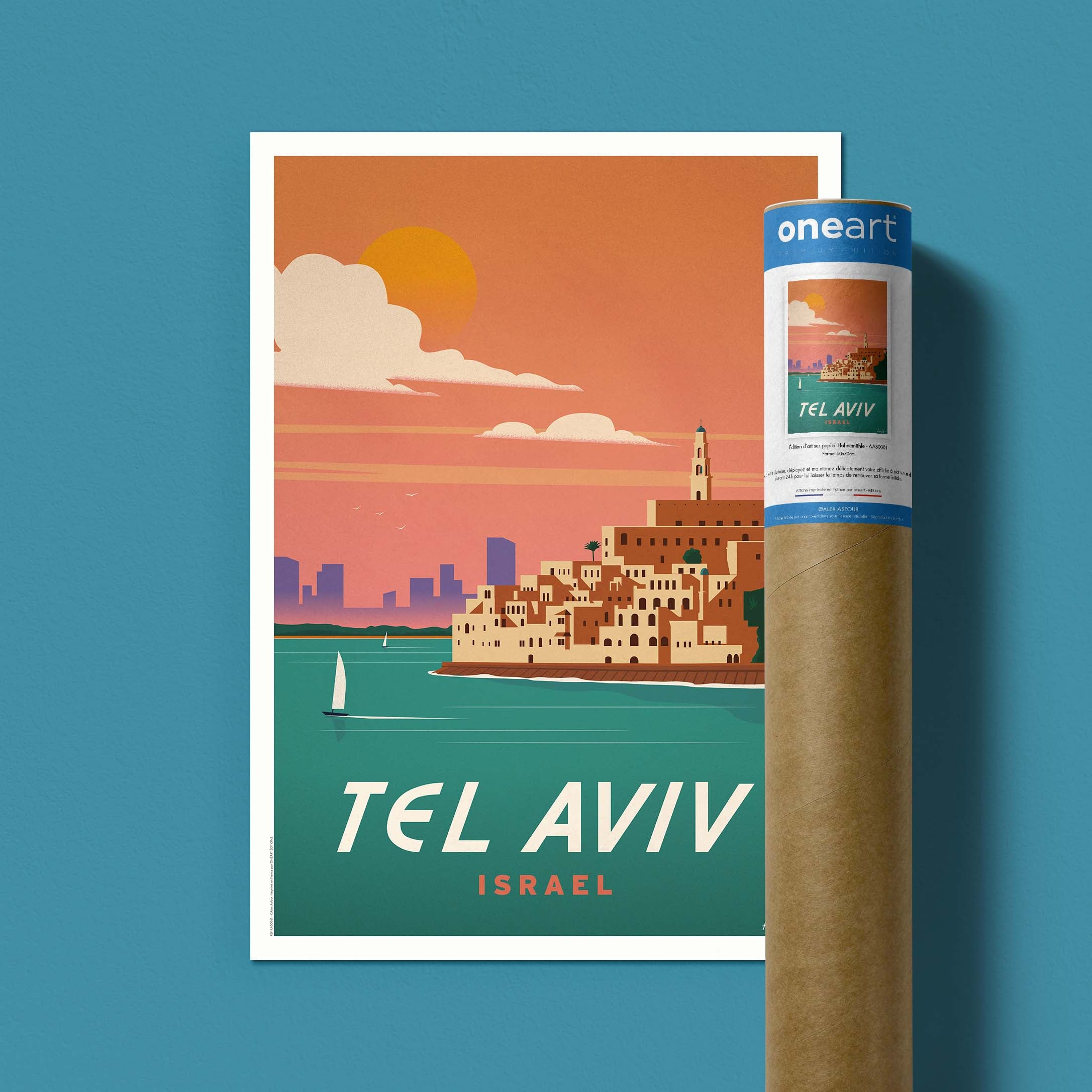 Affiche de voyage Israël - Tel-Aviv par Alex Asfour