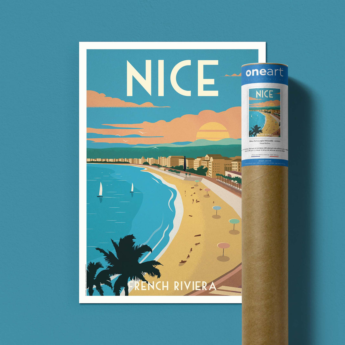 Affiche de voyage France - Nice par Alex Asfour