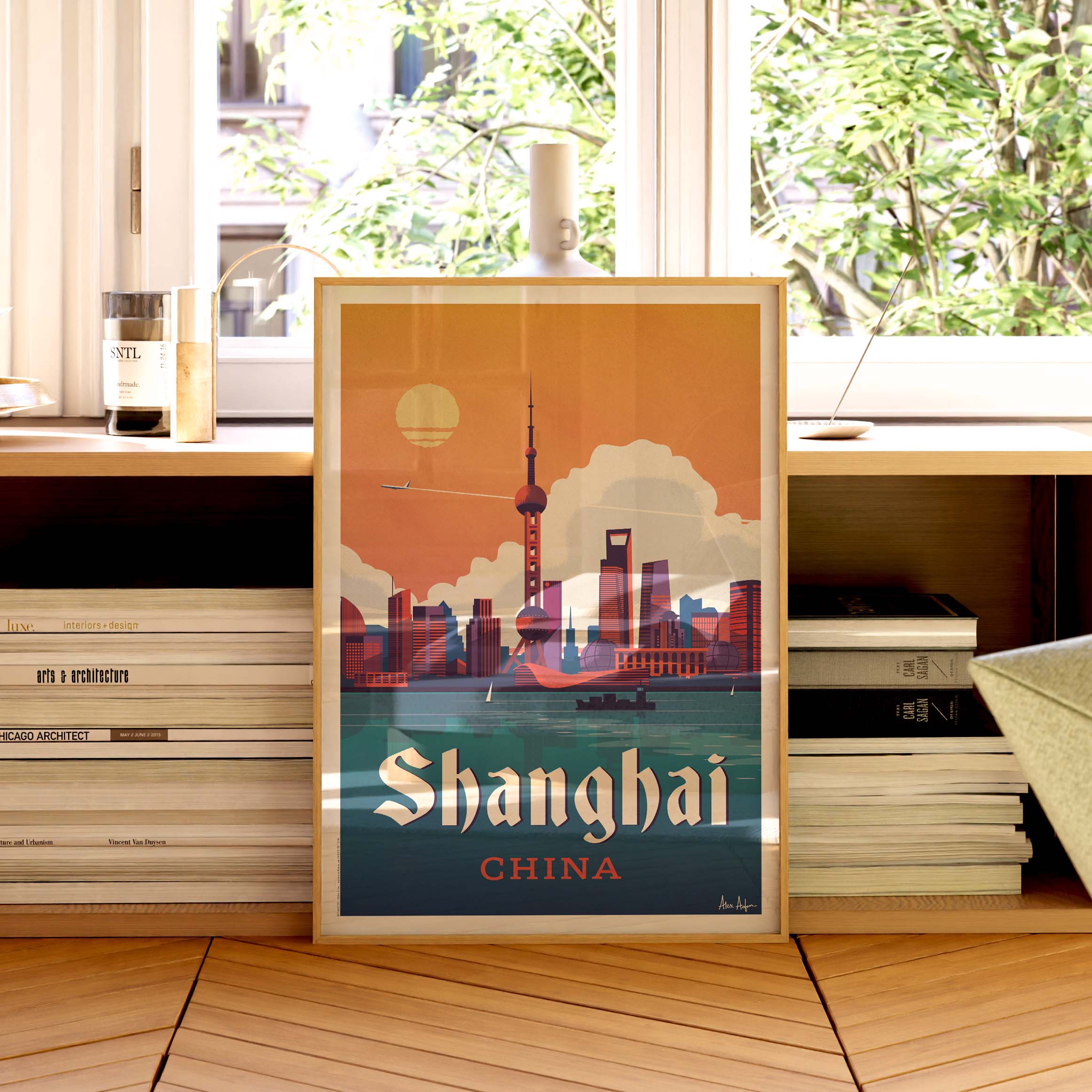 Affiche de voyage Chine - Shanghai par Alex Asfour
