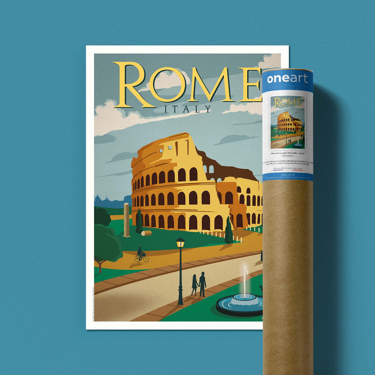 Affiche de voyage Italie - Rome par Alex Asfour