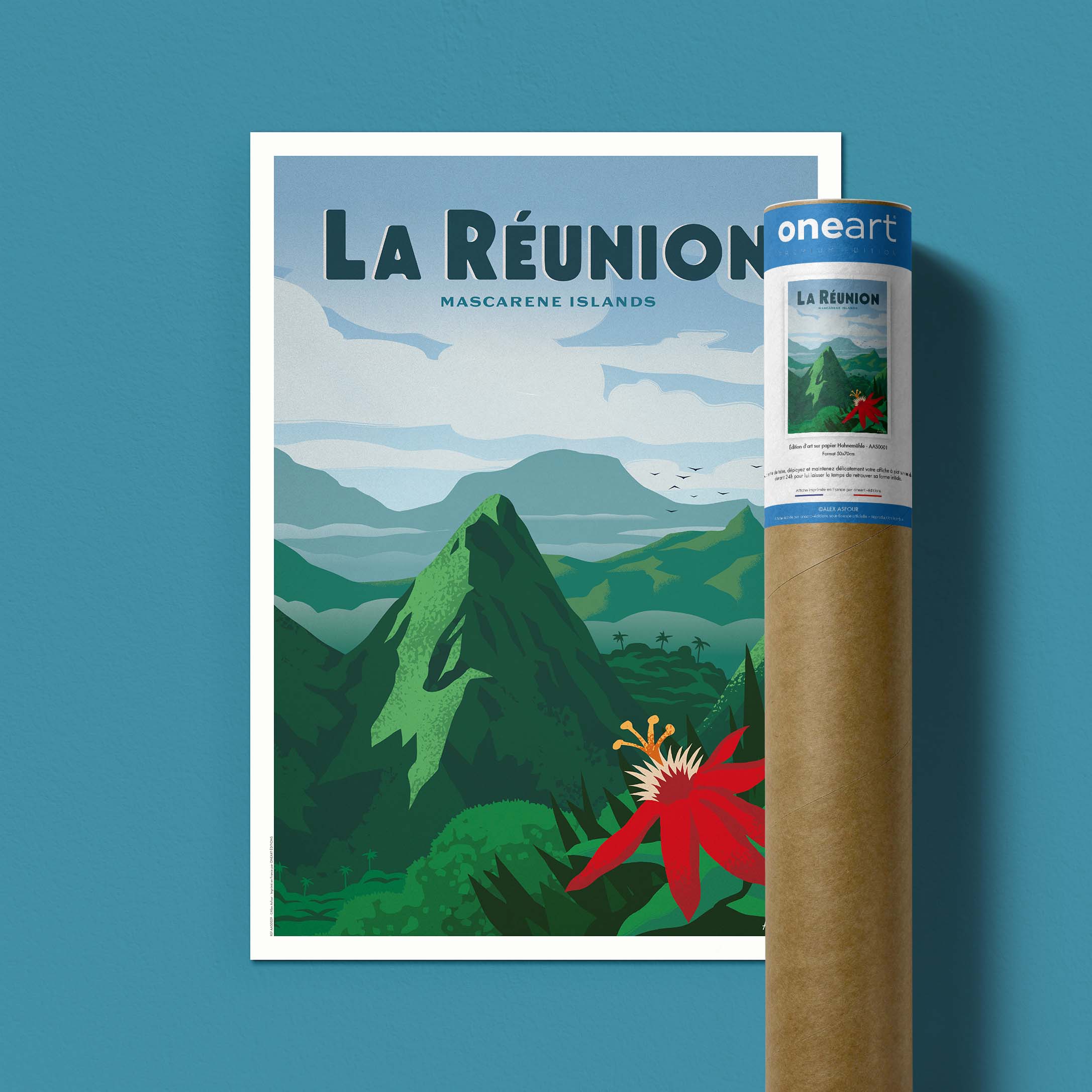 Affiche de voyage France - La Réunion par Alex Asfour