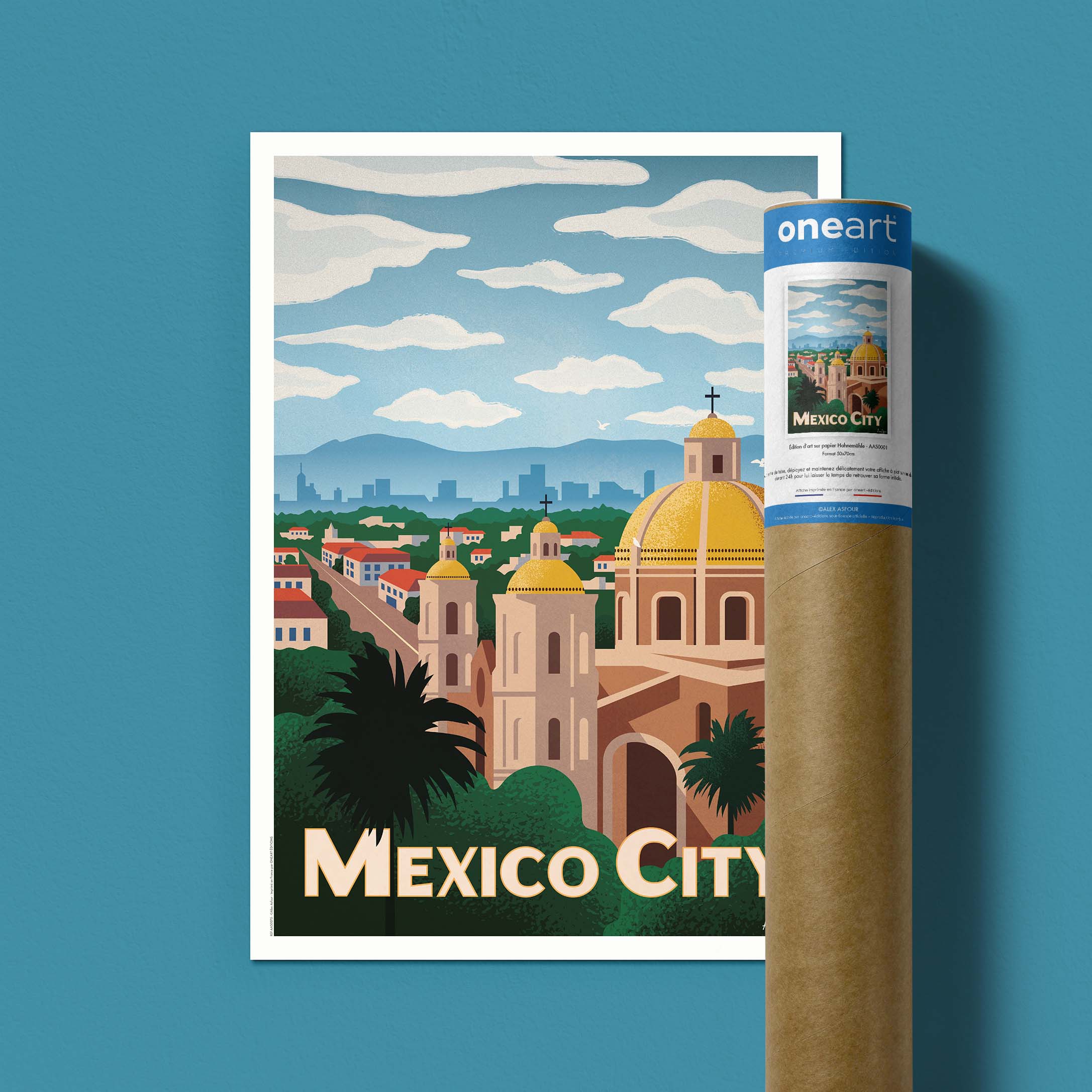 Affiche de voyage Mexique - Mexico par Alex Asfour